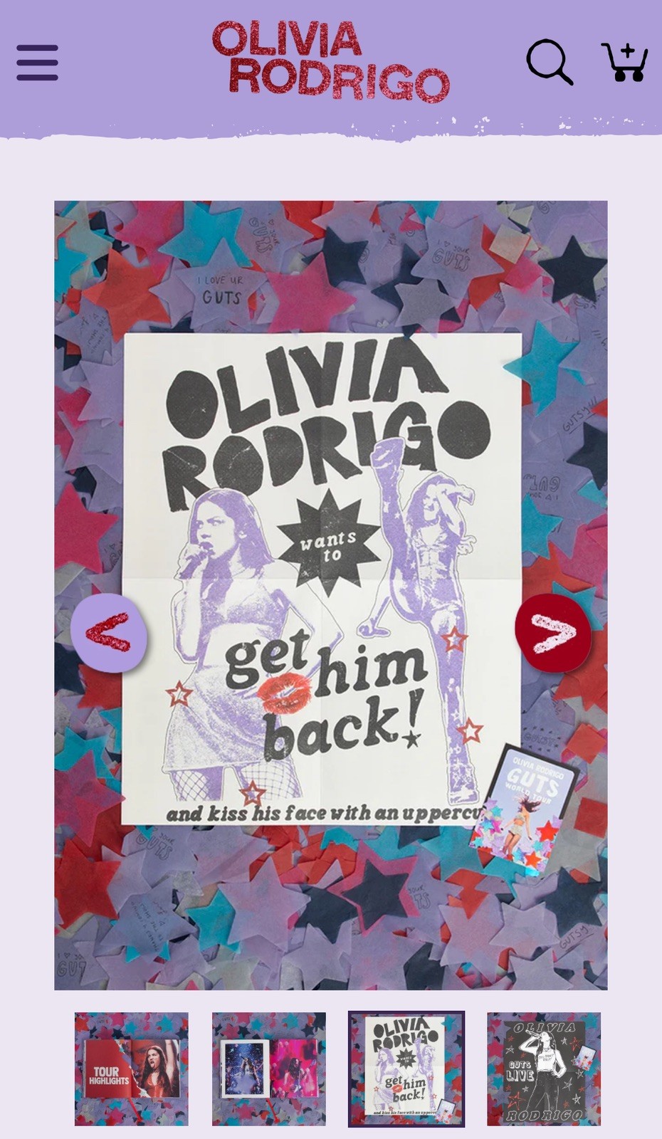 SEALED Official Olivia Rodrigo Guts World Tour Book with poster, stickers, card