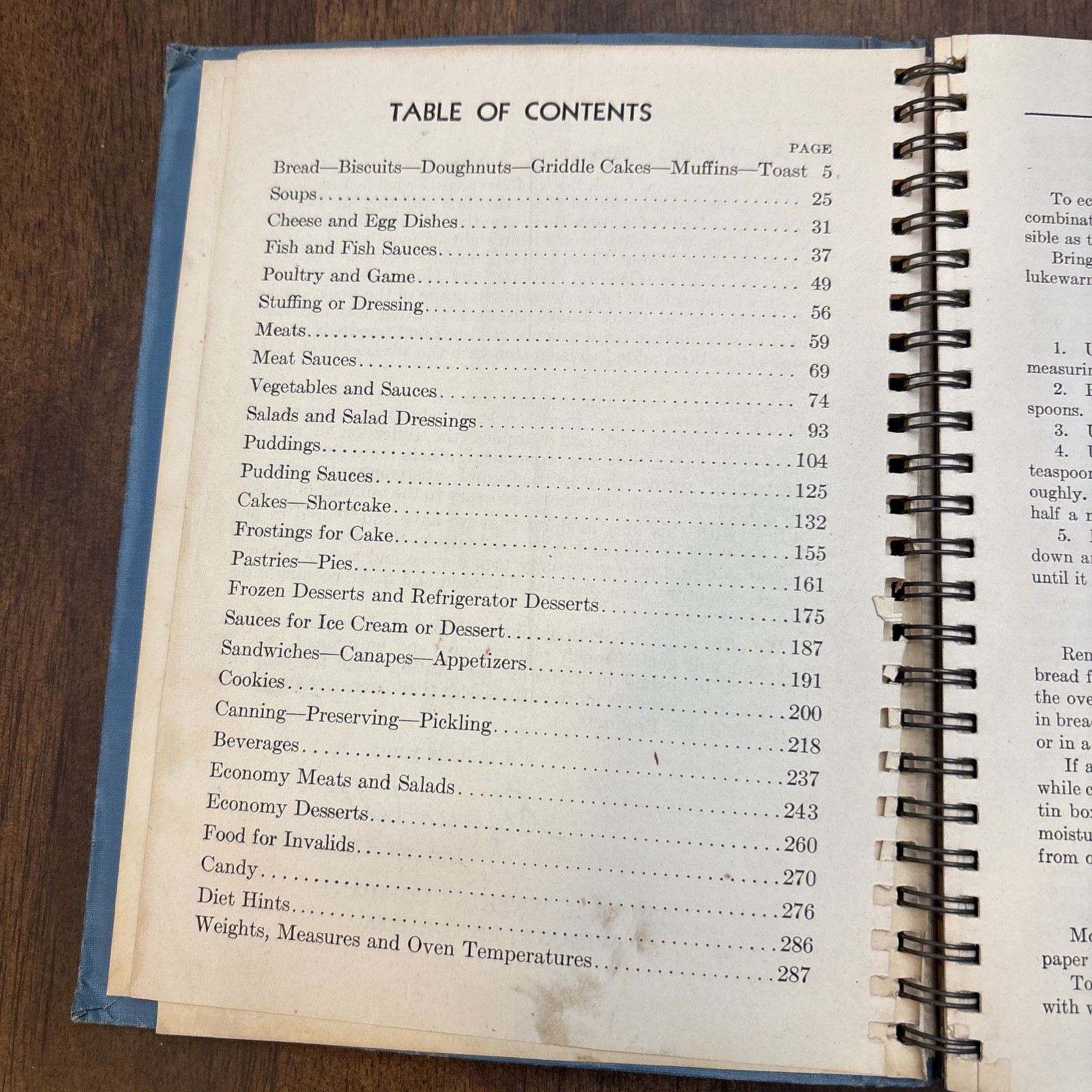 Cookbook 1938 J.R. Watkins Blue Wire Bound Interesting Recipes Vtg 288 Pages