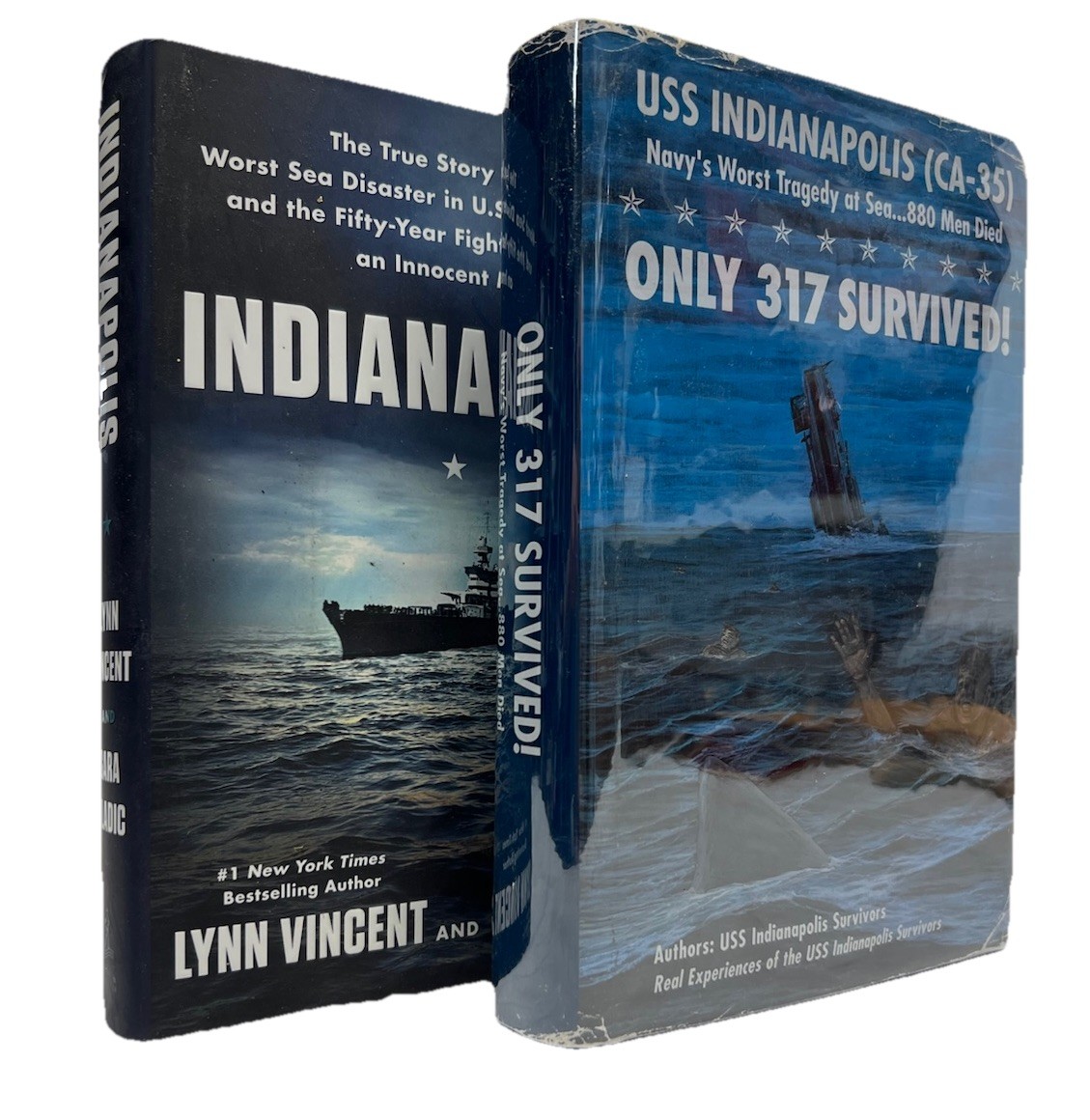 1st Eds-USS INDIANAPOLIS-Signed ONLY 317 SURVIVED & TRUE STORY by Vincent HCDJs