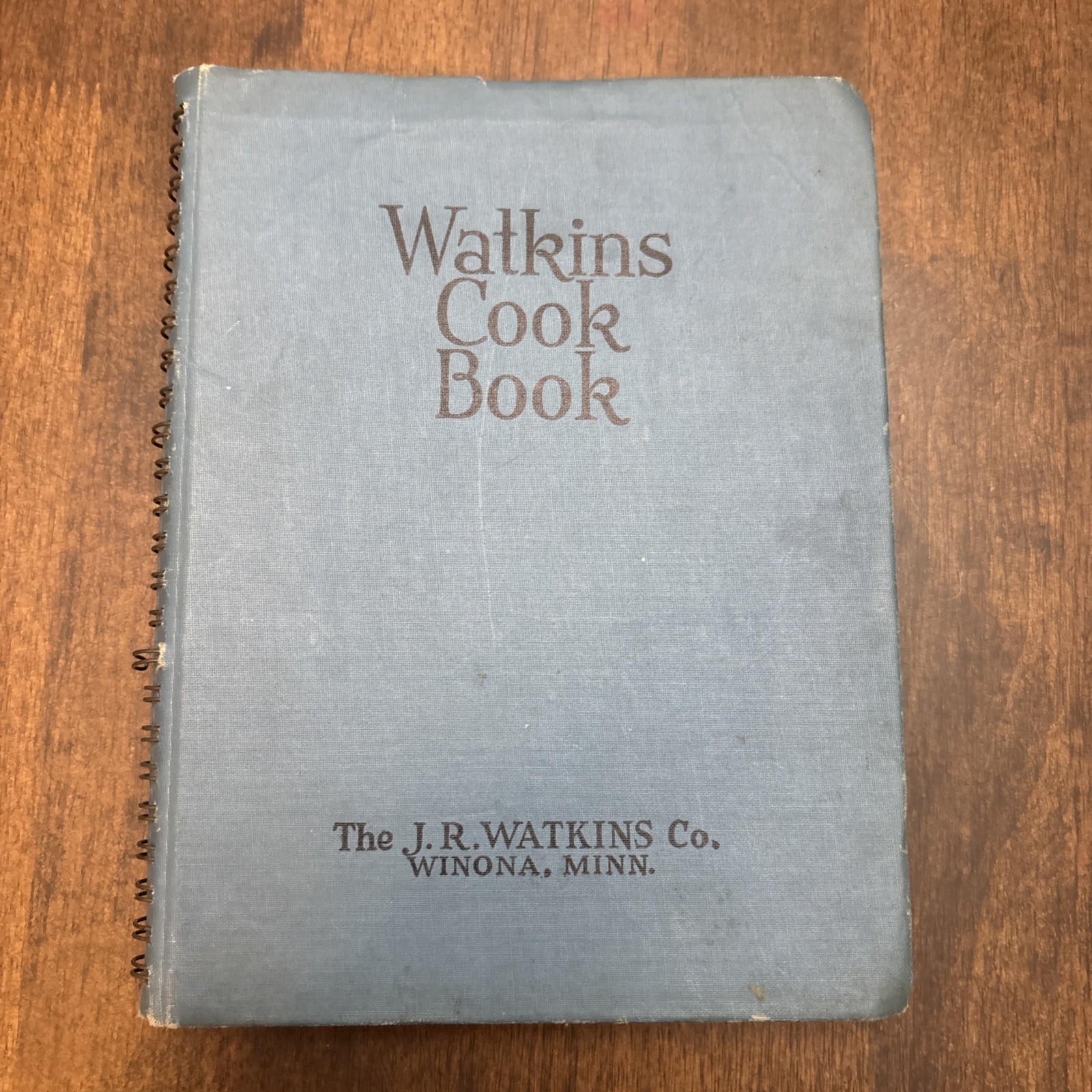 Cookbook 1938 J.R. Watkins Blue Wire Bound Interesting Recipes Vtg 288 Pages