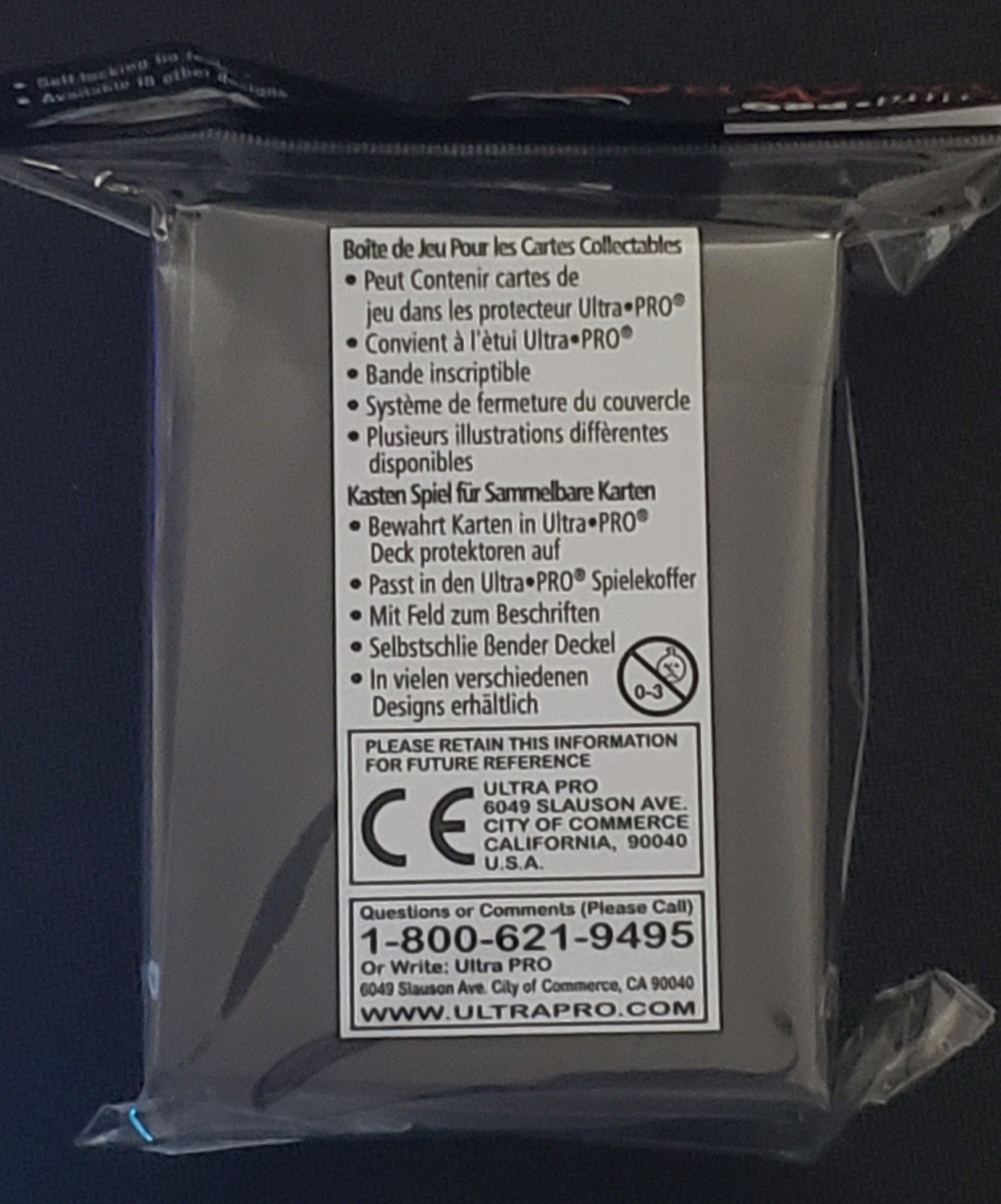 Ultra Pro Deck Box – Black- Holds up to 80 + cards standard size
