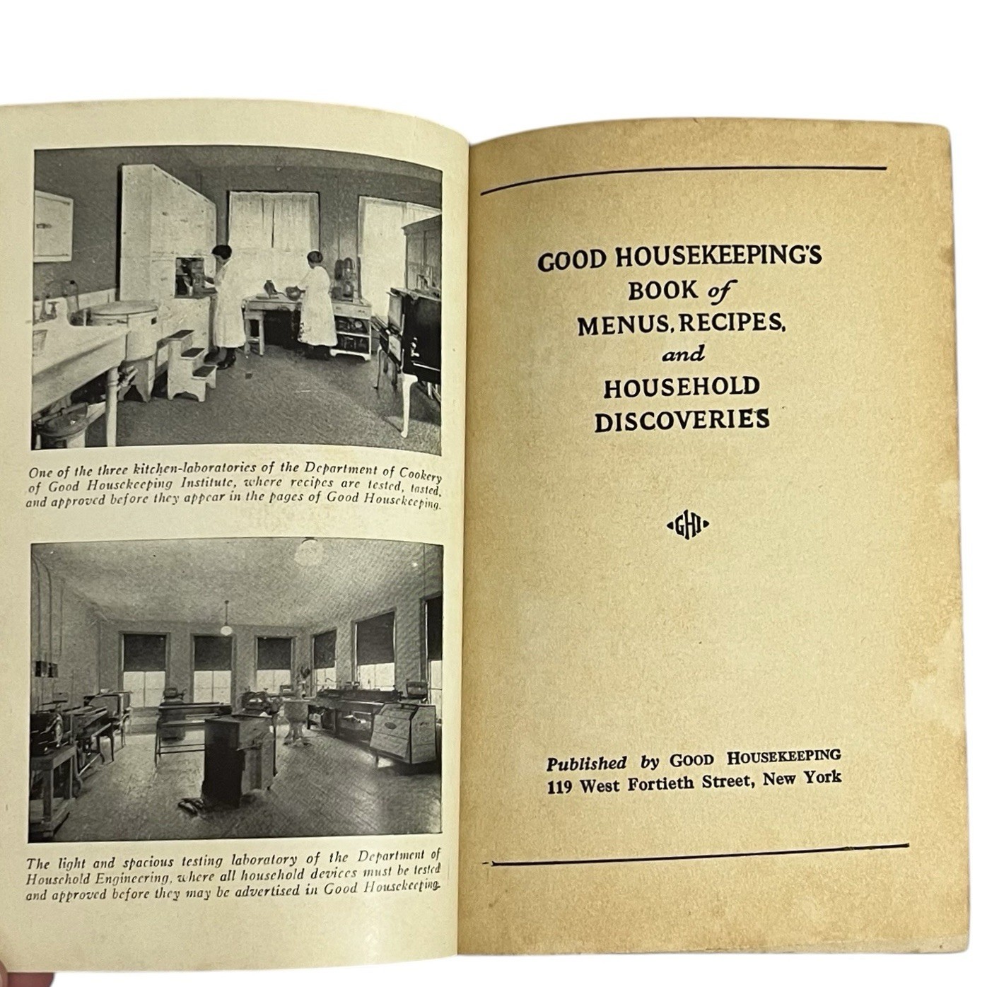 Good Housekeeping’s Menus Recipes & Household Discoveries 1920’s HC Cookbook