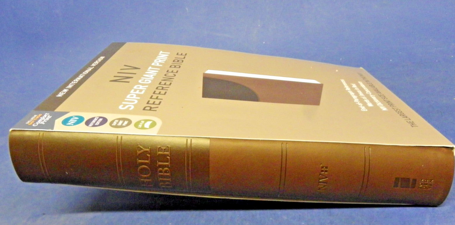 NIV Super Giant Print Reference Bible 16.5-Point Print Size Chocolate Cover