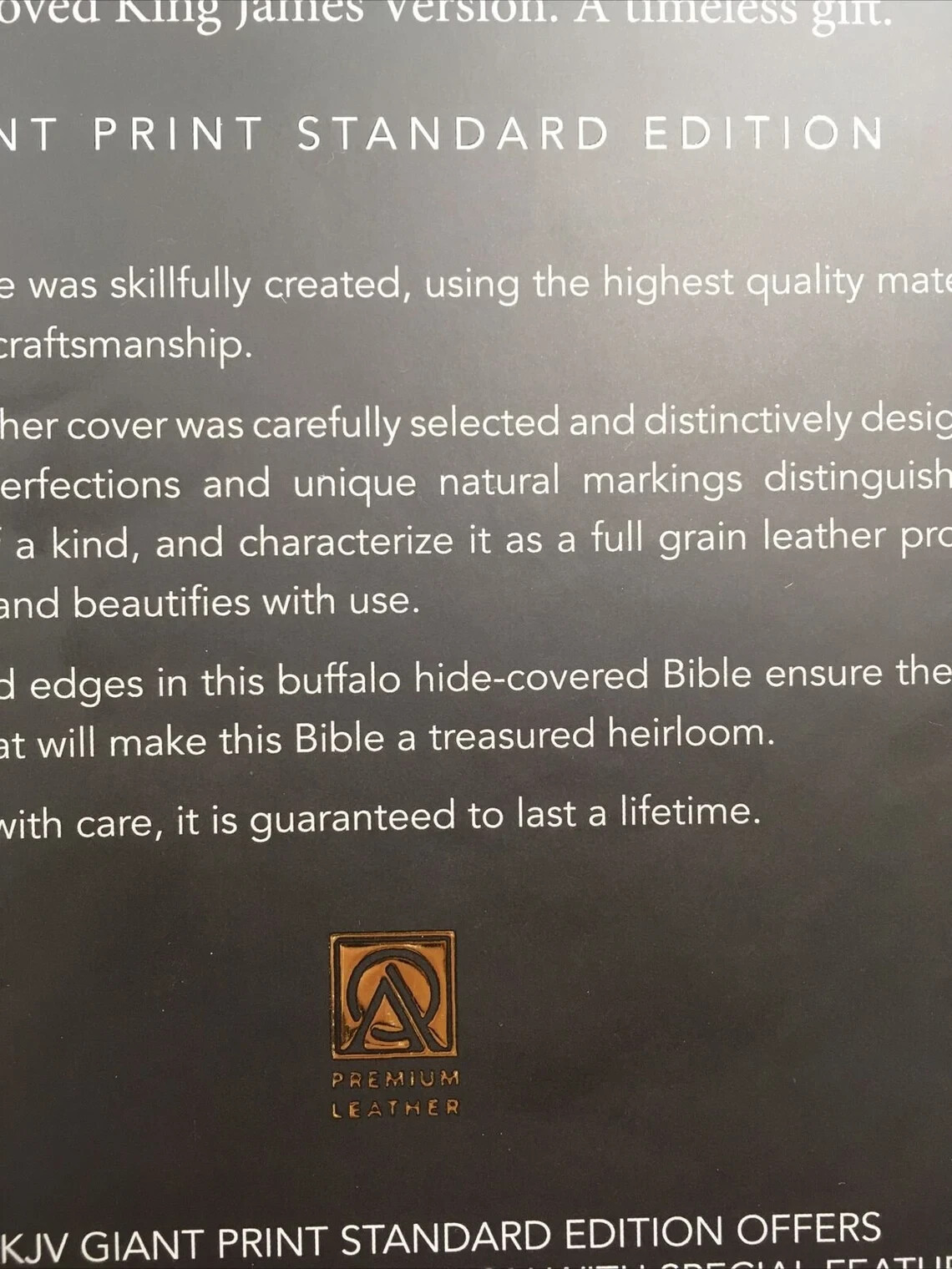 Buffalo-hide Genuine Leather ~ KJV Giant/Large Print Bible Thumb-Index