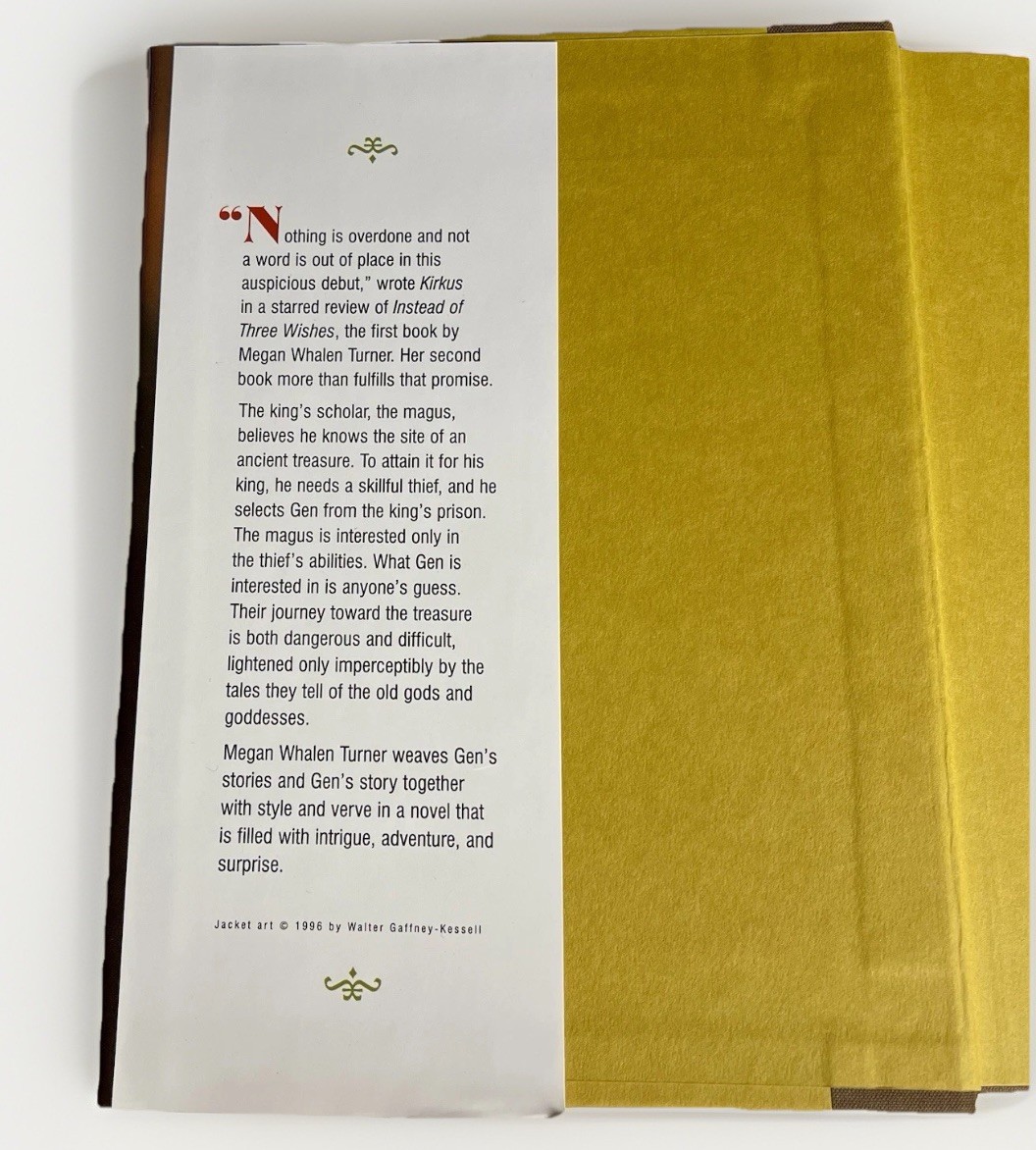 First Edition -The Thief by Megan Whalen Turner HC Book DJ Newbery Honor Winner