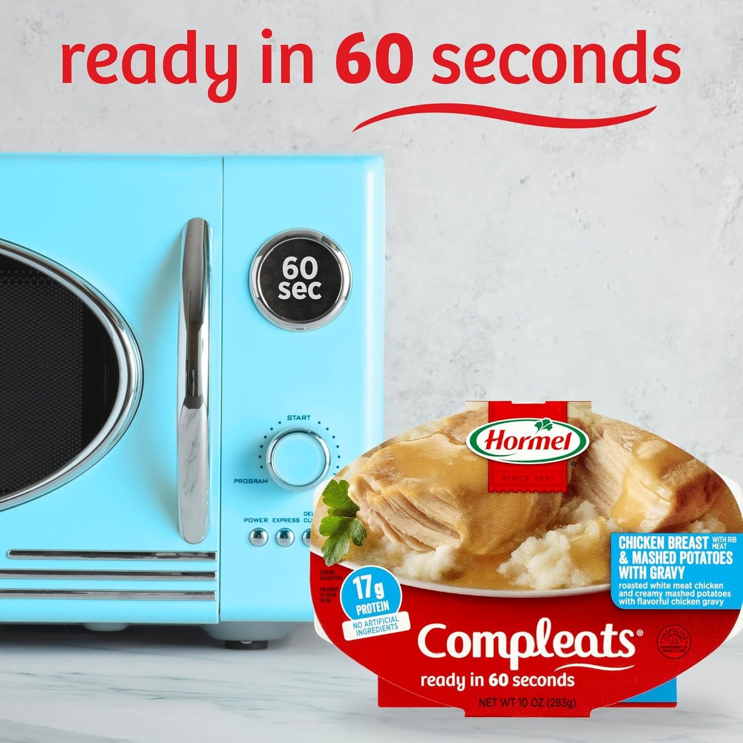 Convenient Chicken Breast & Gravy with Mashed Potatoes – 6-Pack, 10 oz Each