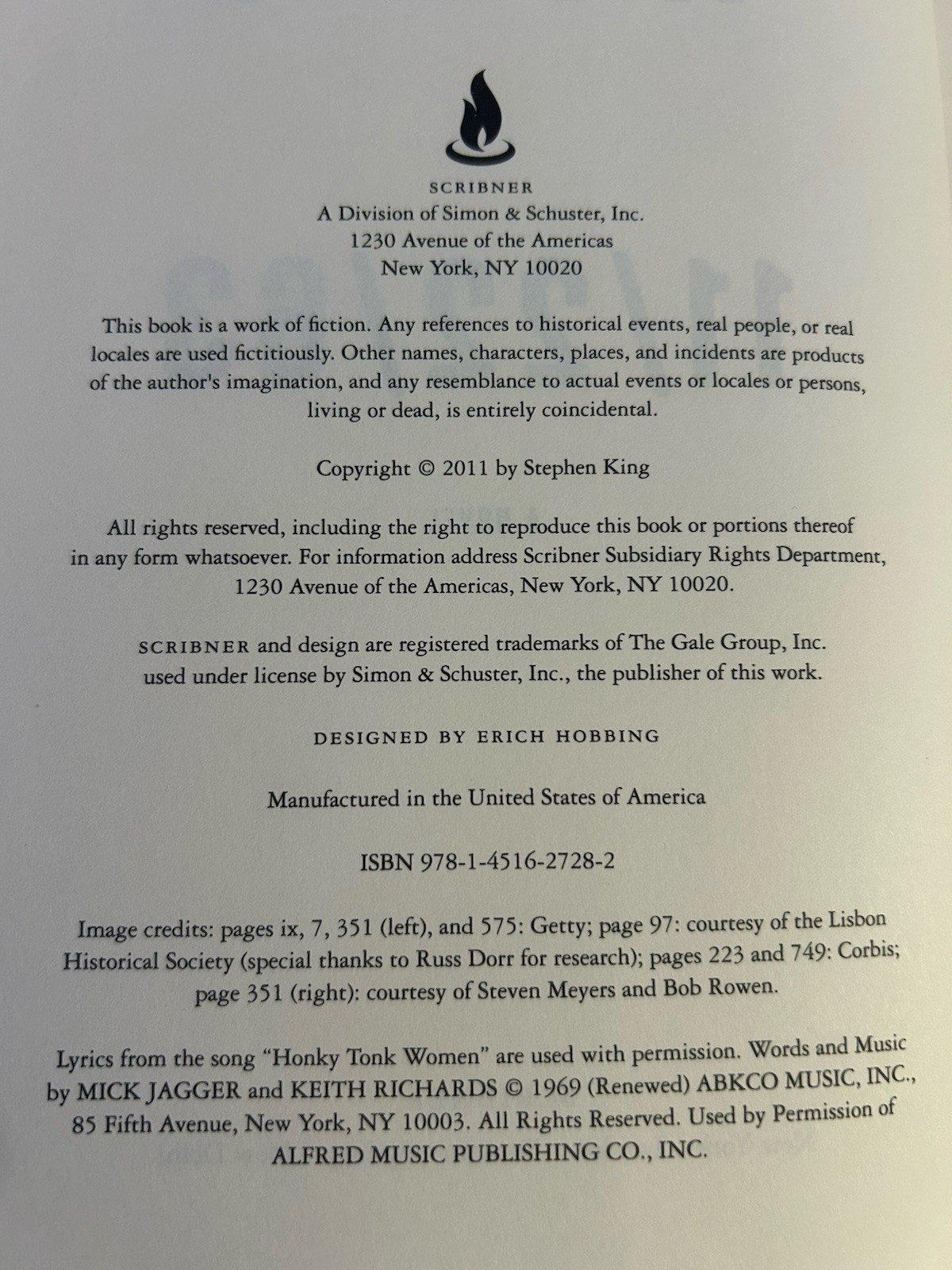 Stephen King 11/22/63 Hardcover Novel First Edition First Print 2011 Scribner