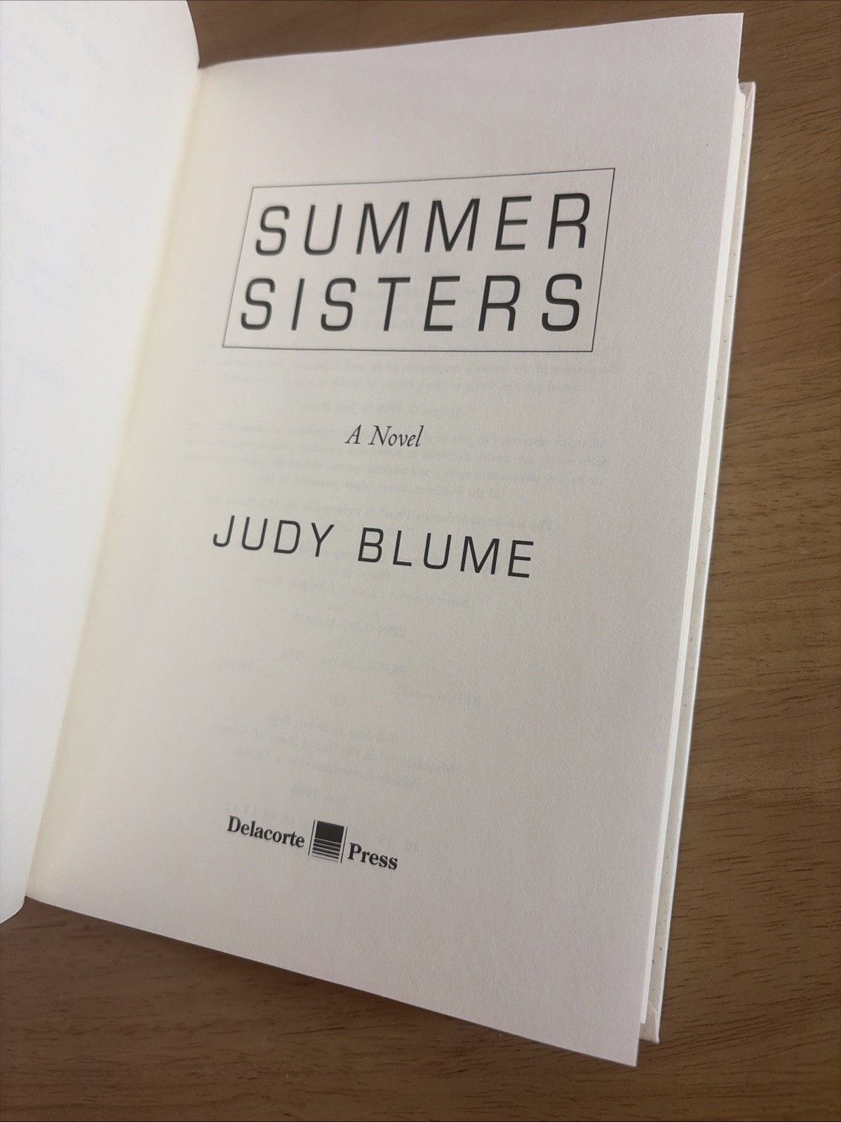 SIGNED Summer Sisters By Judy Blume HCDJ FINE/NF ~ UNREAD COPY : To Katie