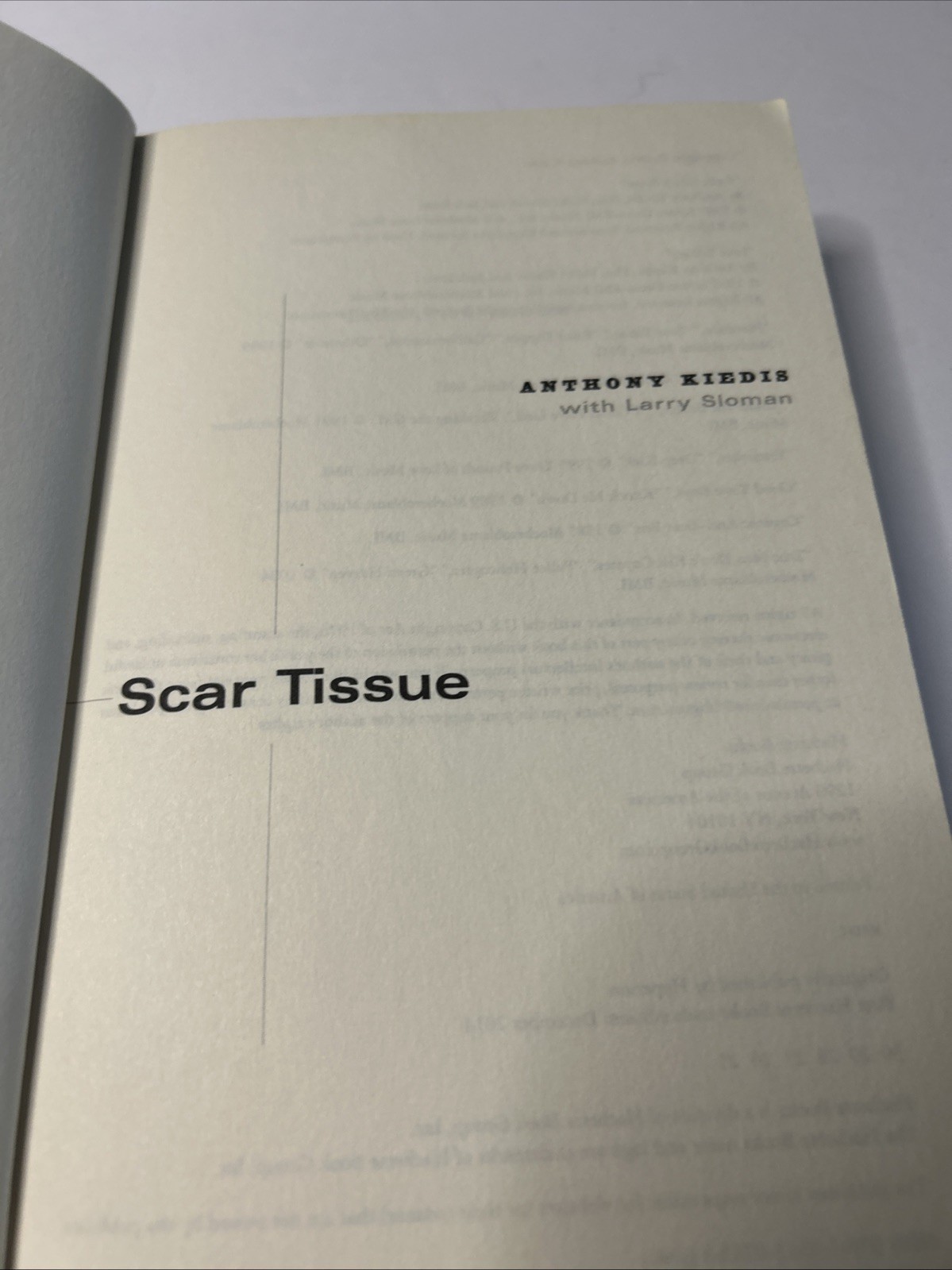 Anthony Kiedis Scar Tissue Trade Paperback 2005 Memoir Music Biography Rock