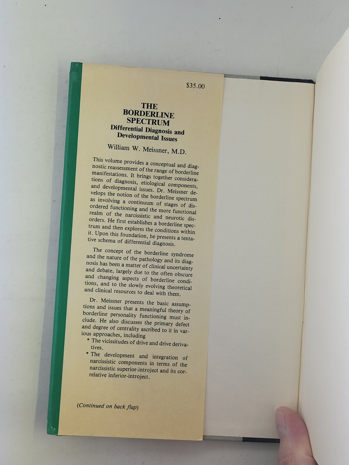 The Borderline Spectrum: Differential Diagnosis and By W. Meissner, 1984 1st Ed.