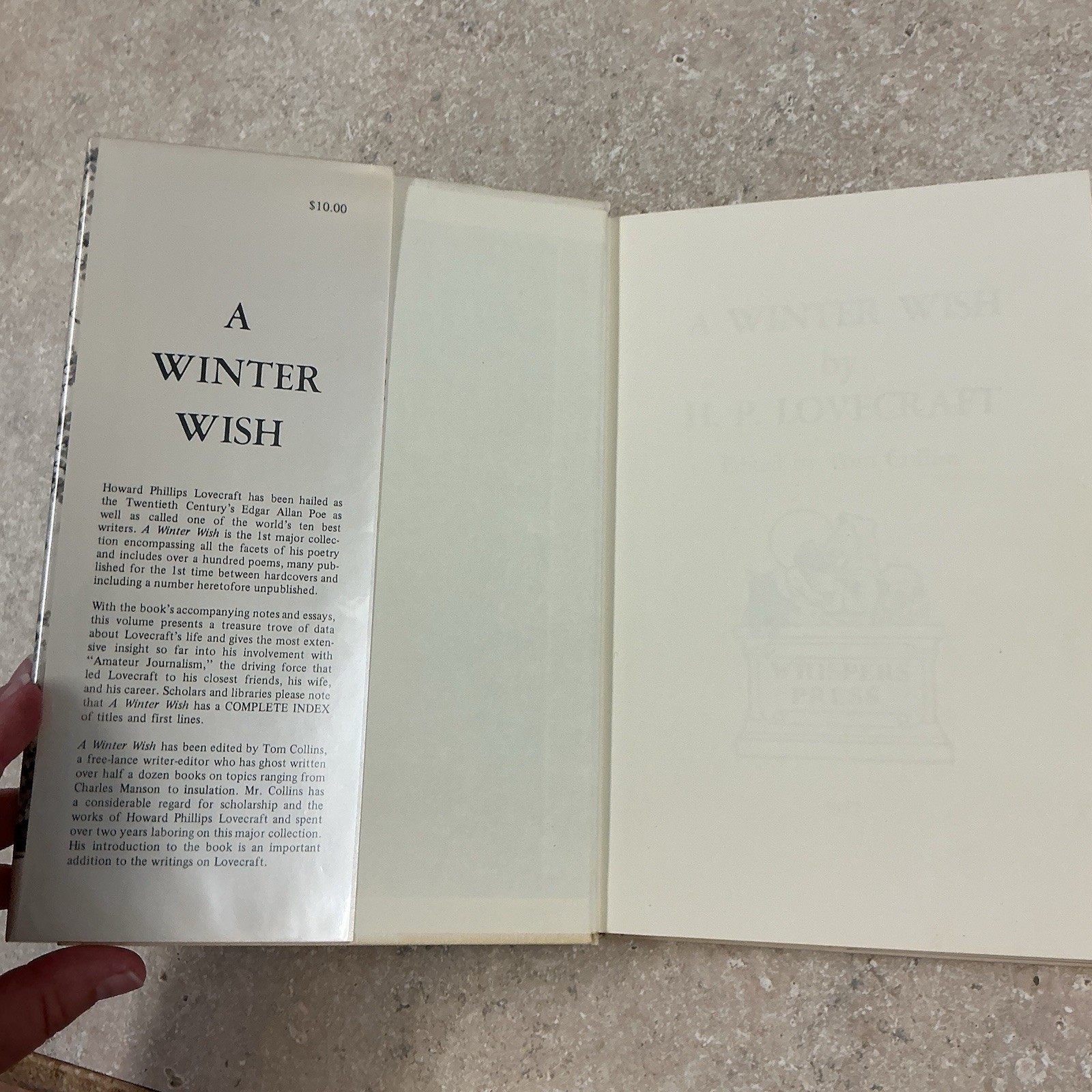 A Winter Wish & Other Poems H.P Lovecraft 1977 First Edition HB Vintage Book