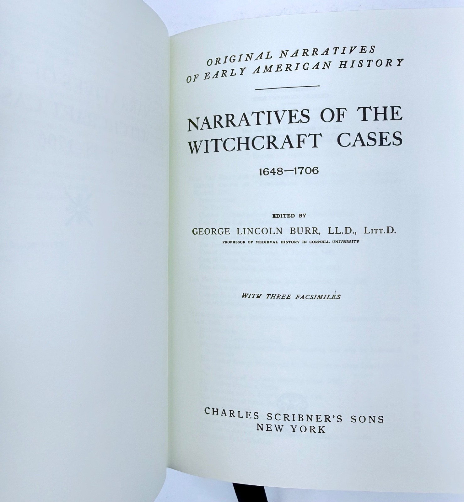 Narratives Of The Witchcraft Cases 1648–1706 George Lincoln Burr Special Edition