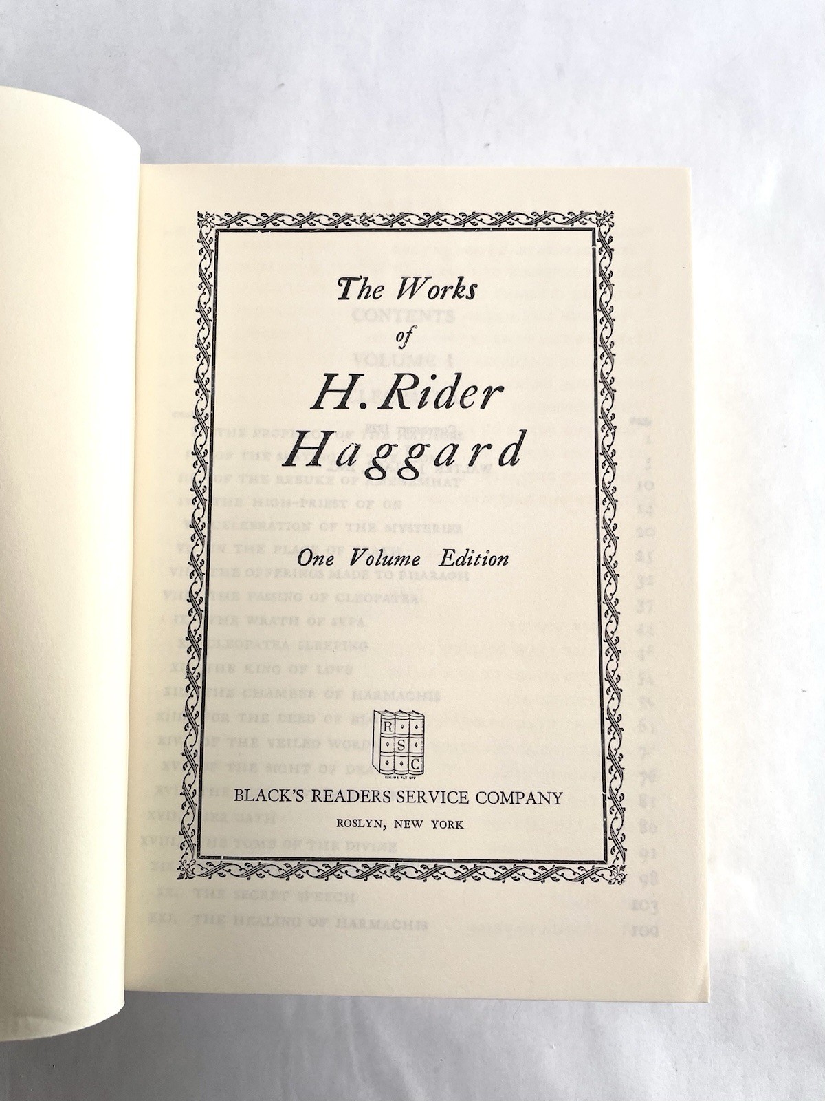1928 Antique Book The Works of H. Rider Haggard 1 Volume Edtn By Walter J. Black