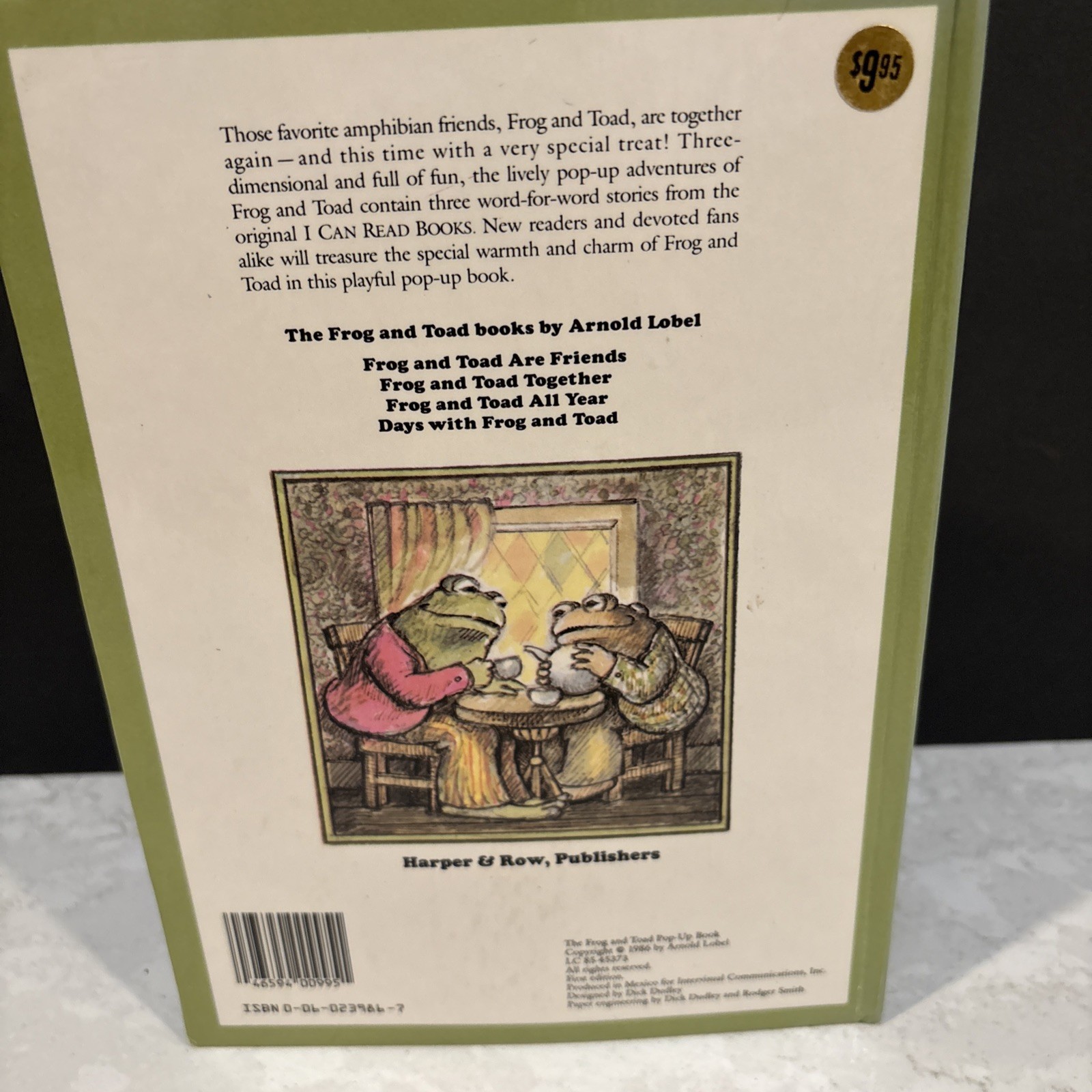 FIRST EDITION THE FROG AND TOAD POP-UP BOOK Arnold Lobel 1986