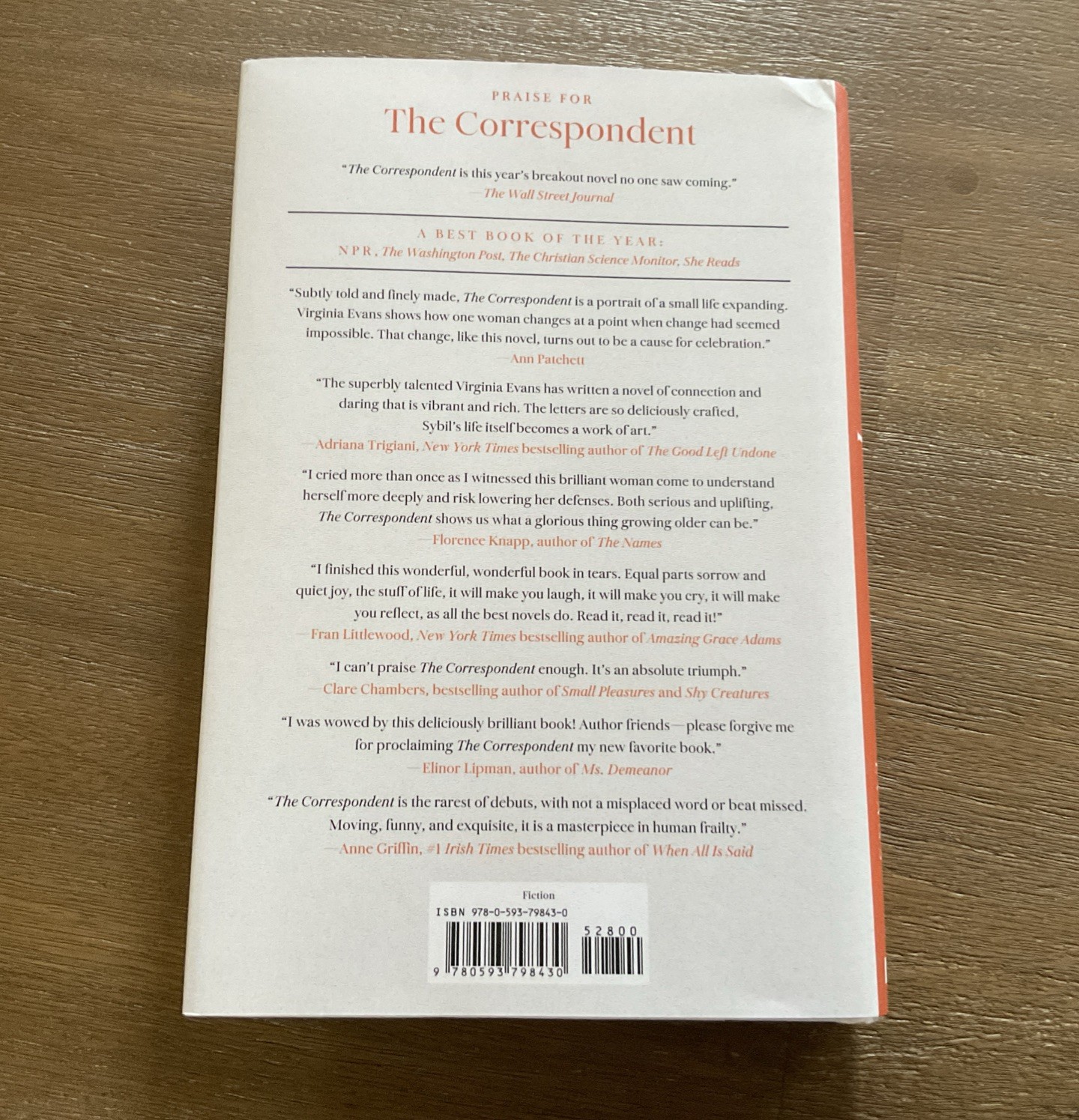 The Correspondent by Virginia Evans Hardcover Contemporary Fiction Novel US