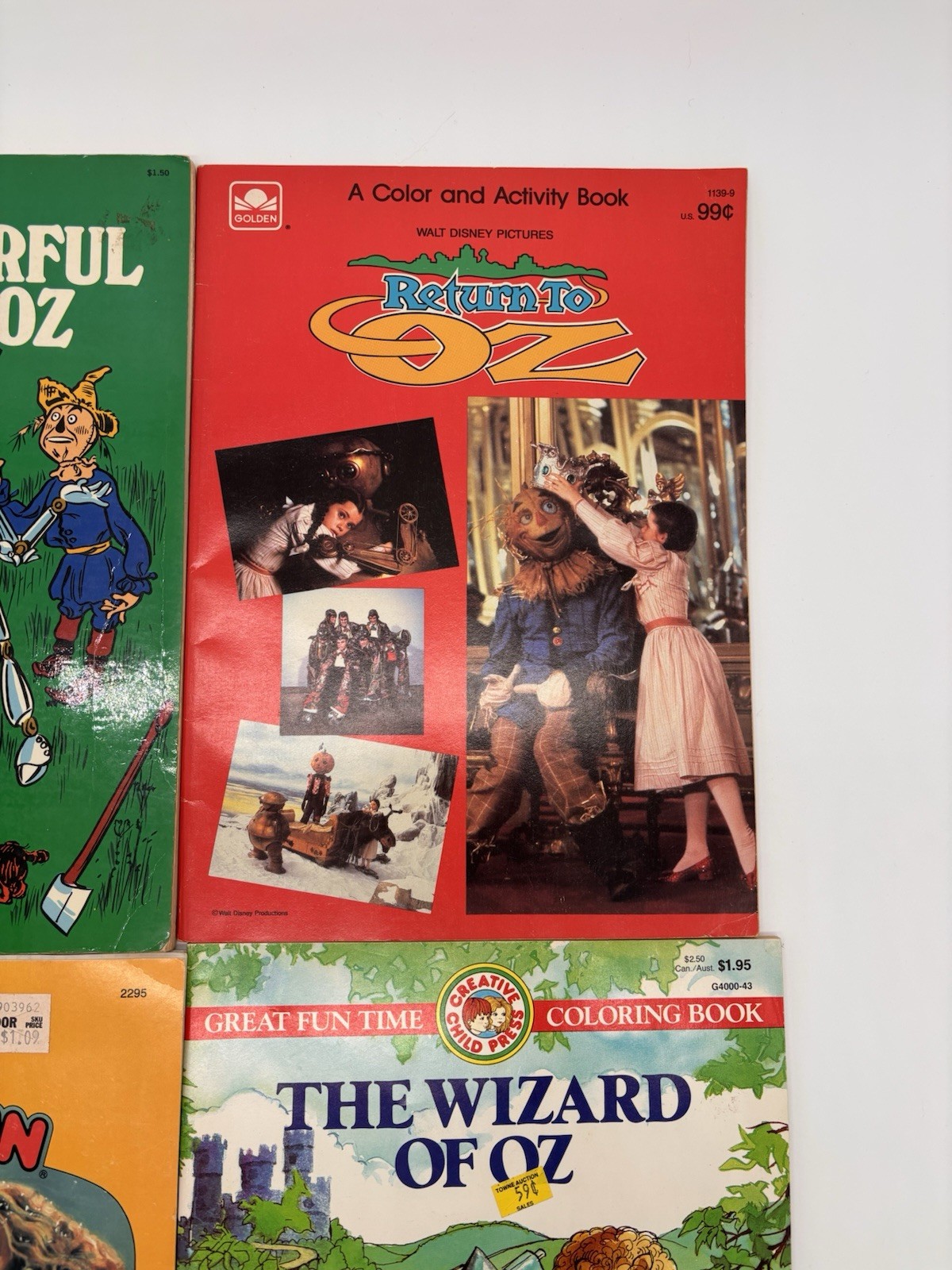 Vintage Wizard Of Oz Coloring Books & Sticker Book LOT of 4