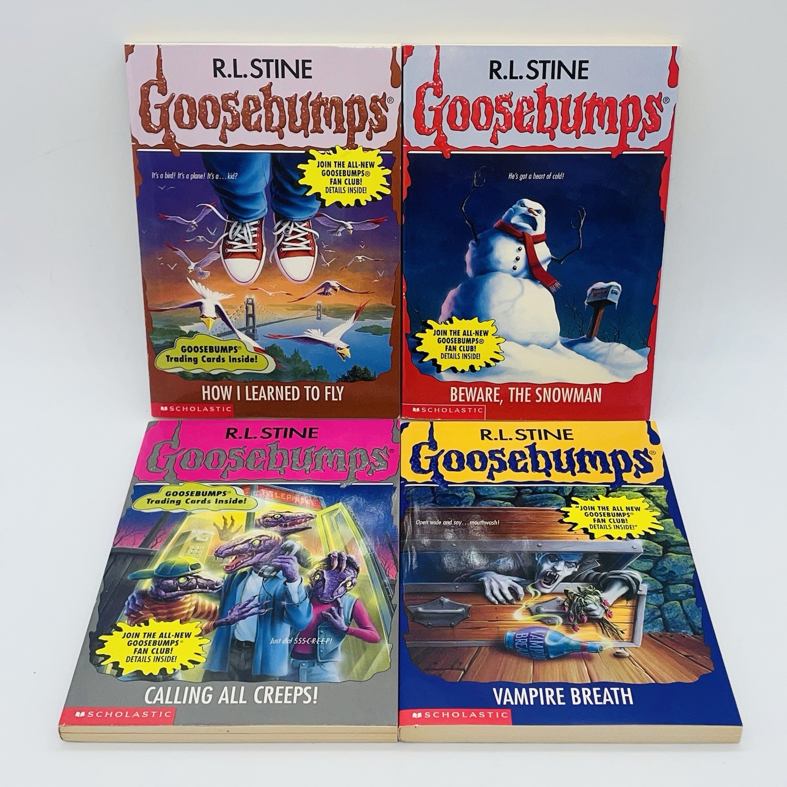 RL Stine Goosebumps Books 49-52 Lot Boxed Set Vampire Breath Calling All Creeps