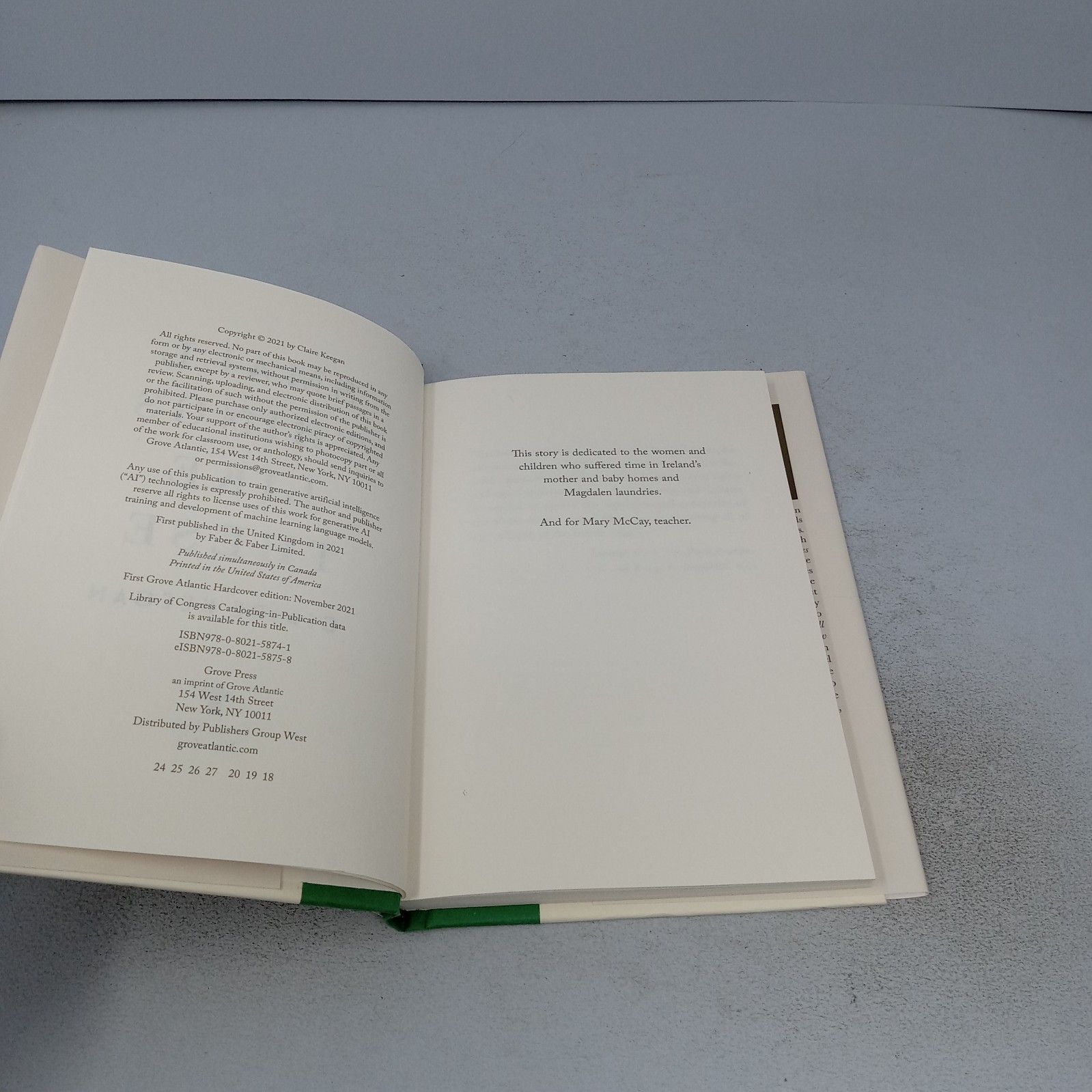 Small Things Like These: 2021 Grove Press Hardcover by Claire Keegan