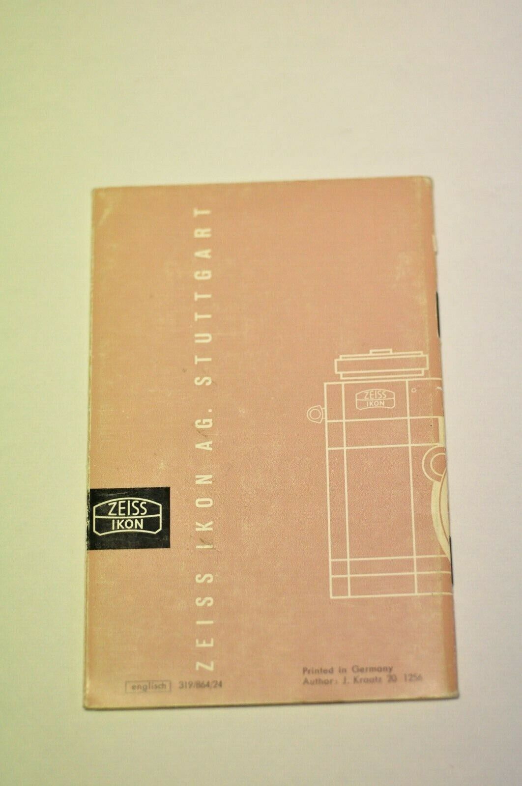 ZEISS IKON CONTFLEX IV INSTRUCTION BOOK, 42 PAGES, #319/864/24, VERY GOOD 1956