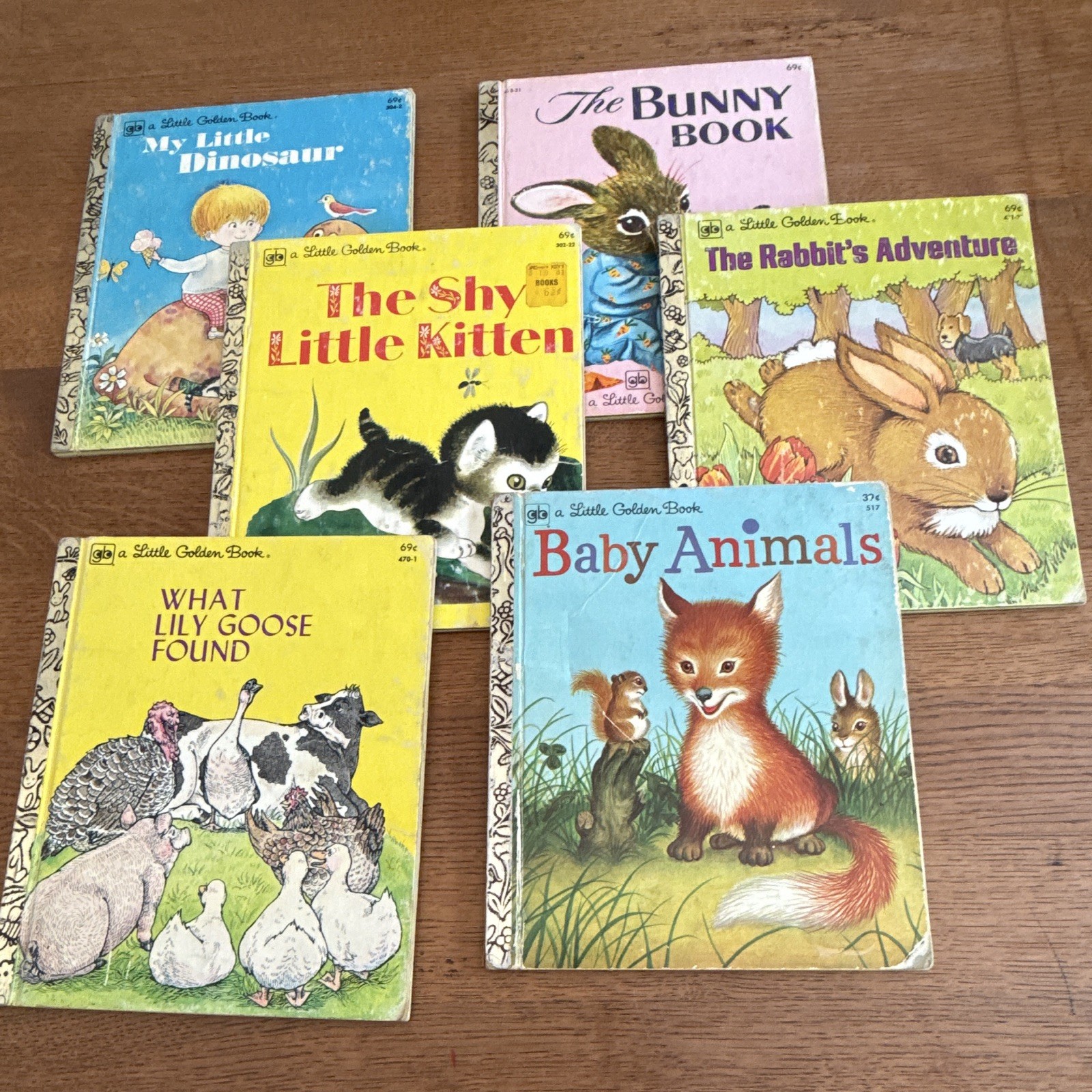 Little Golden Books Hardcover Lot 6 1970/80s Ages 4-8 Animal Stories