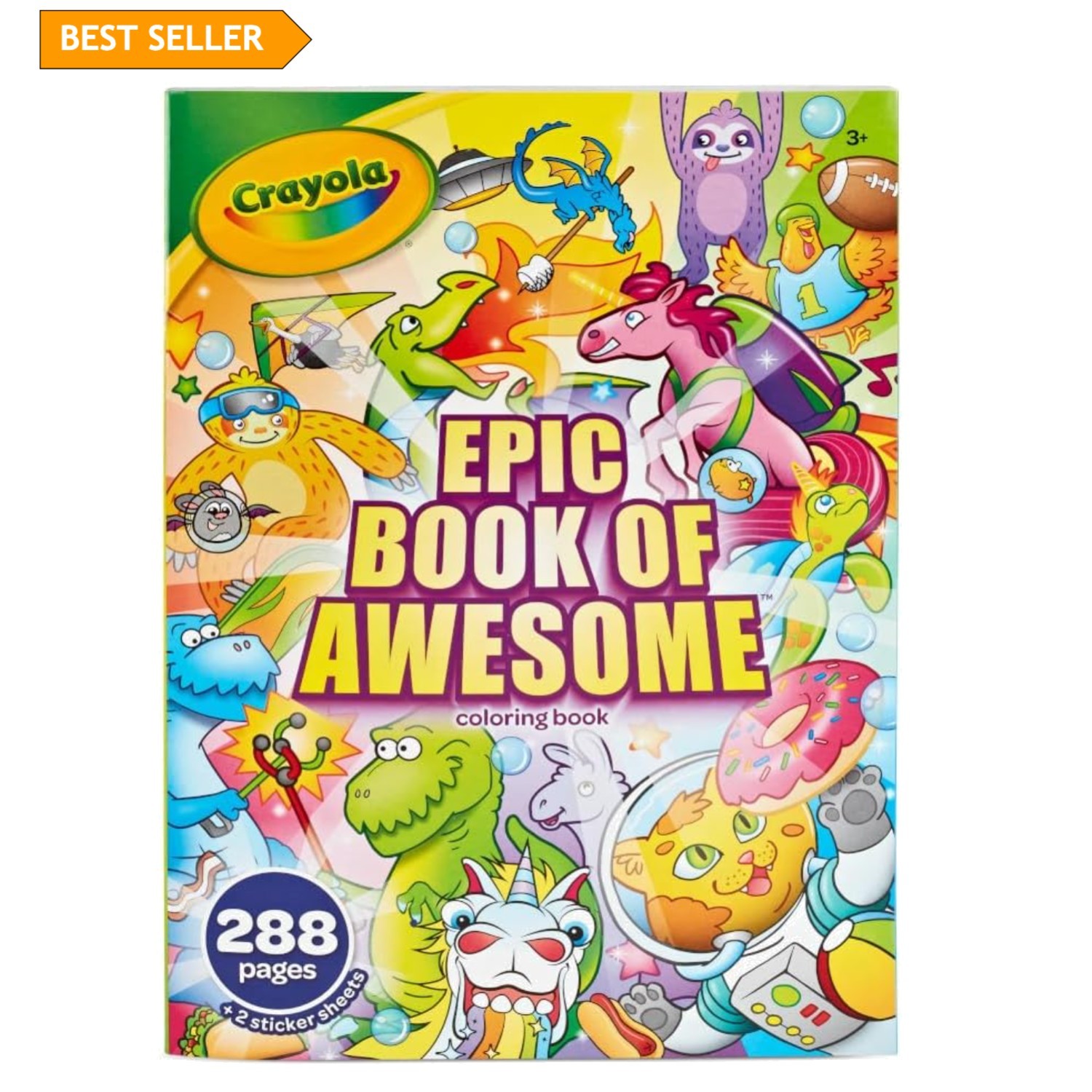 Giant Epic Coloring Book with 288 Pages & Foil Stickers for Creative Kids