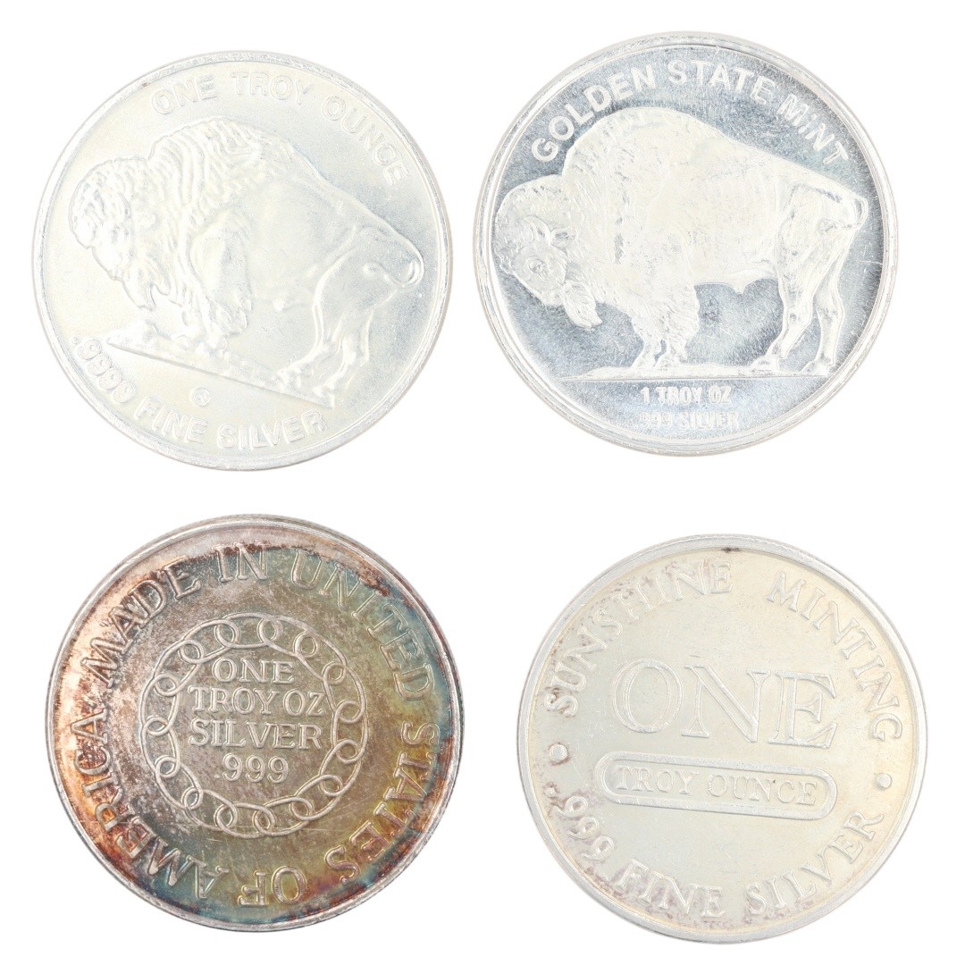 Assorted 1 oz .999 Fine Silver Rounds Variety Collection Set of 8 Rounds