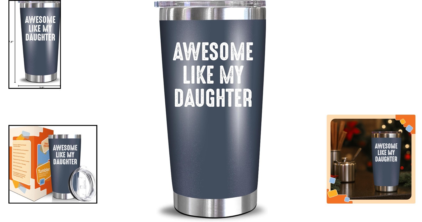 Awesome Like Daughter Navy 20 Oz Tumbler – Perfect Gift for Dad from Daughter