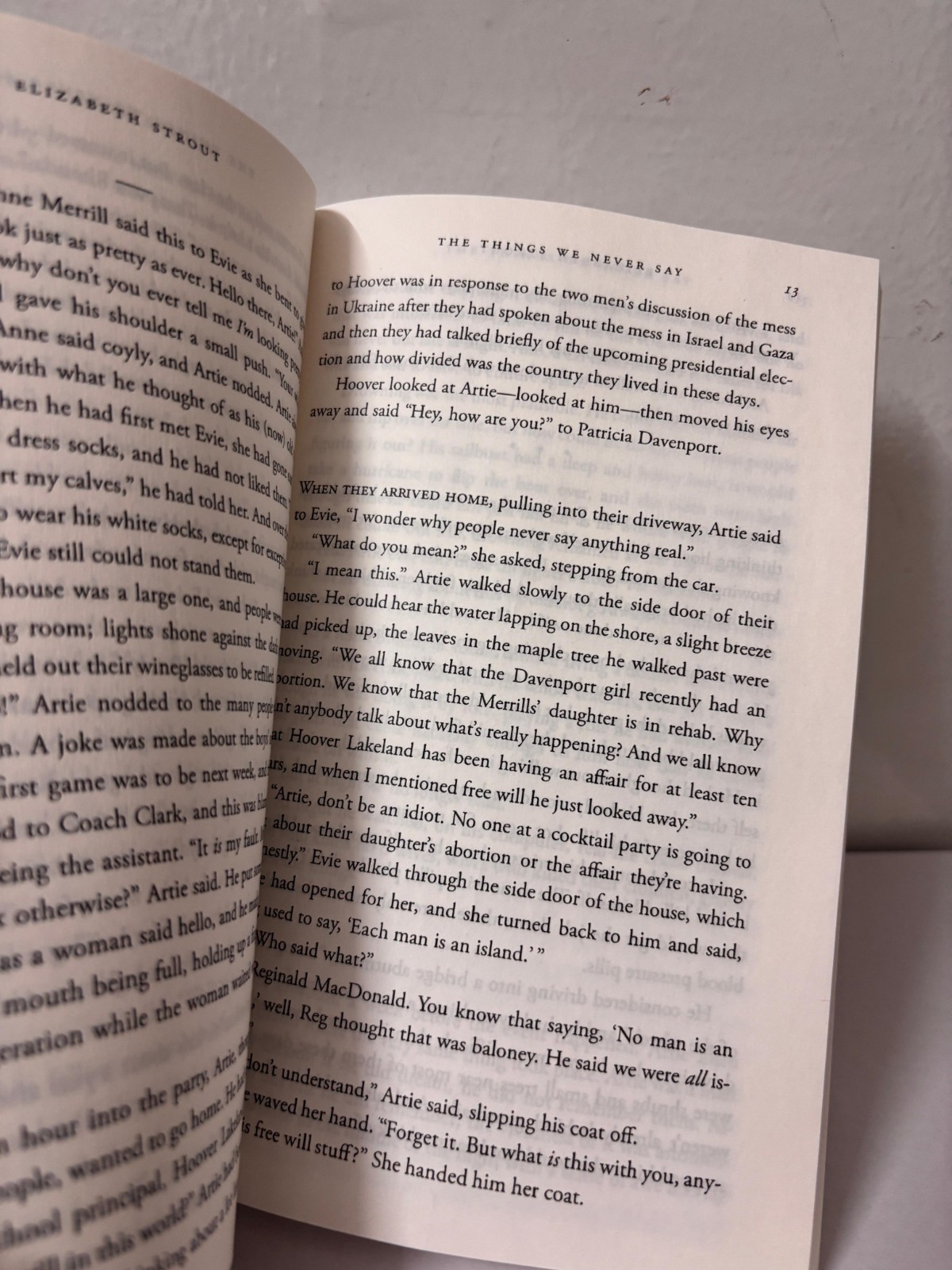 The Things We Never Say by Elizabeth Strout Paperback New Book US