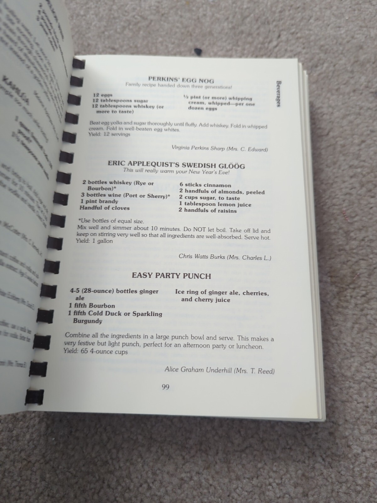 Christ Episcopal Church New Bern, NC Spiral Cookbook 1981 400+ Pages