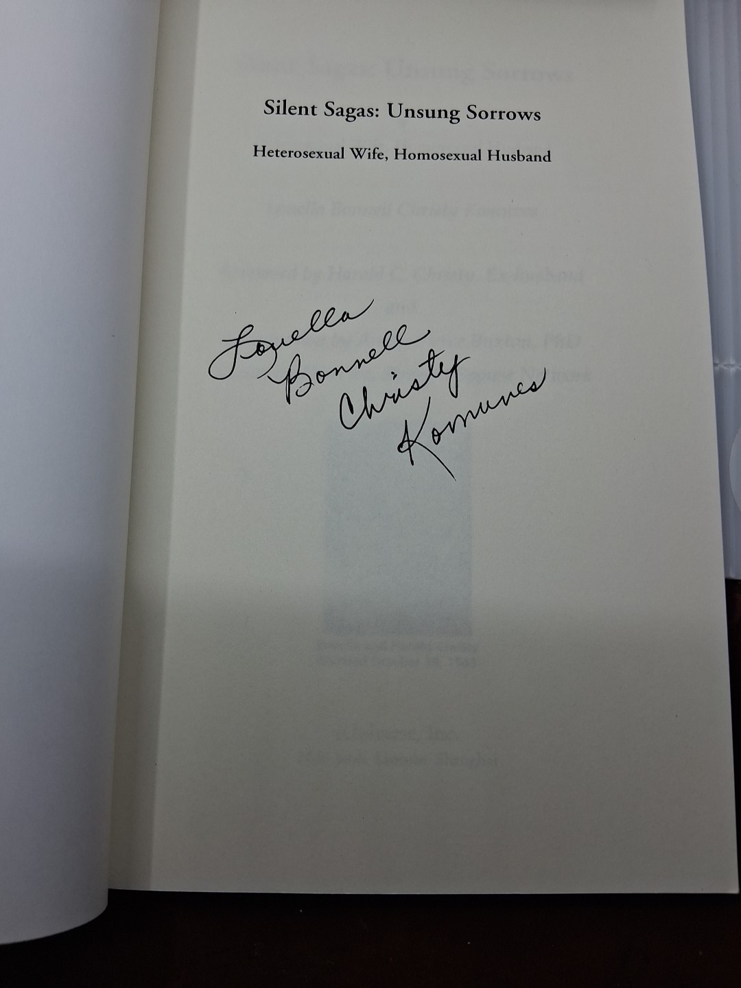 Silent Sagas: Unsung Sorrows: Heterosexual Wife, Homosexual Husband SIGNED