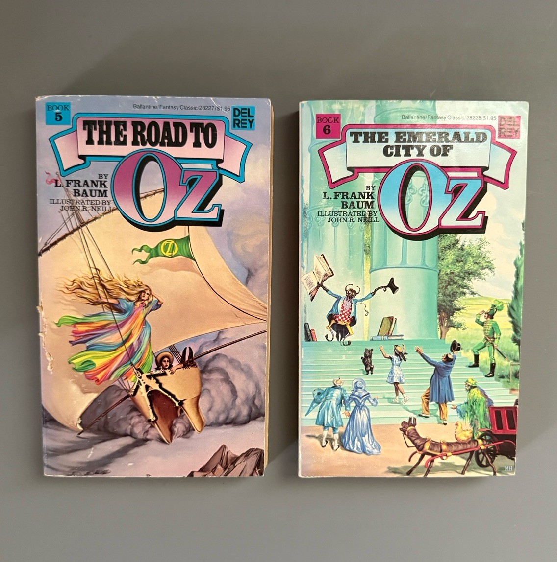 Series 1-7 Frank L Baum Wizard Of Oz Books Del Rey Paperbacks 1979 Ballantine