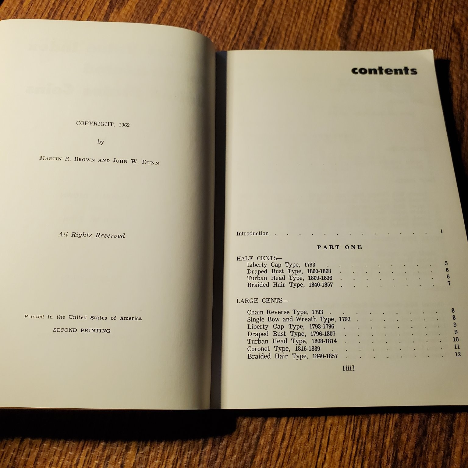 Market Value Index for Circulated U.S. Coins Brown Dunn 1963 Edition
