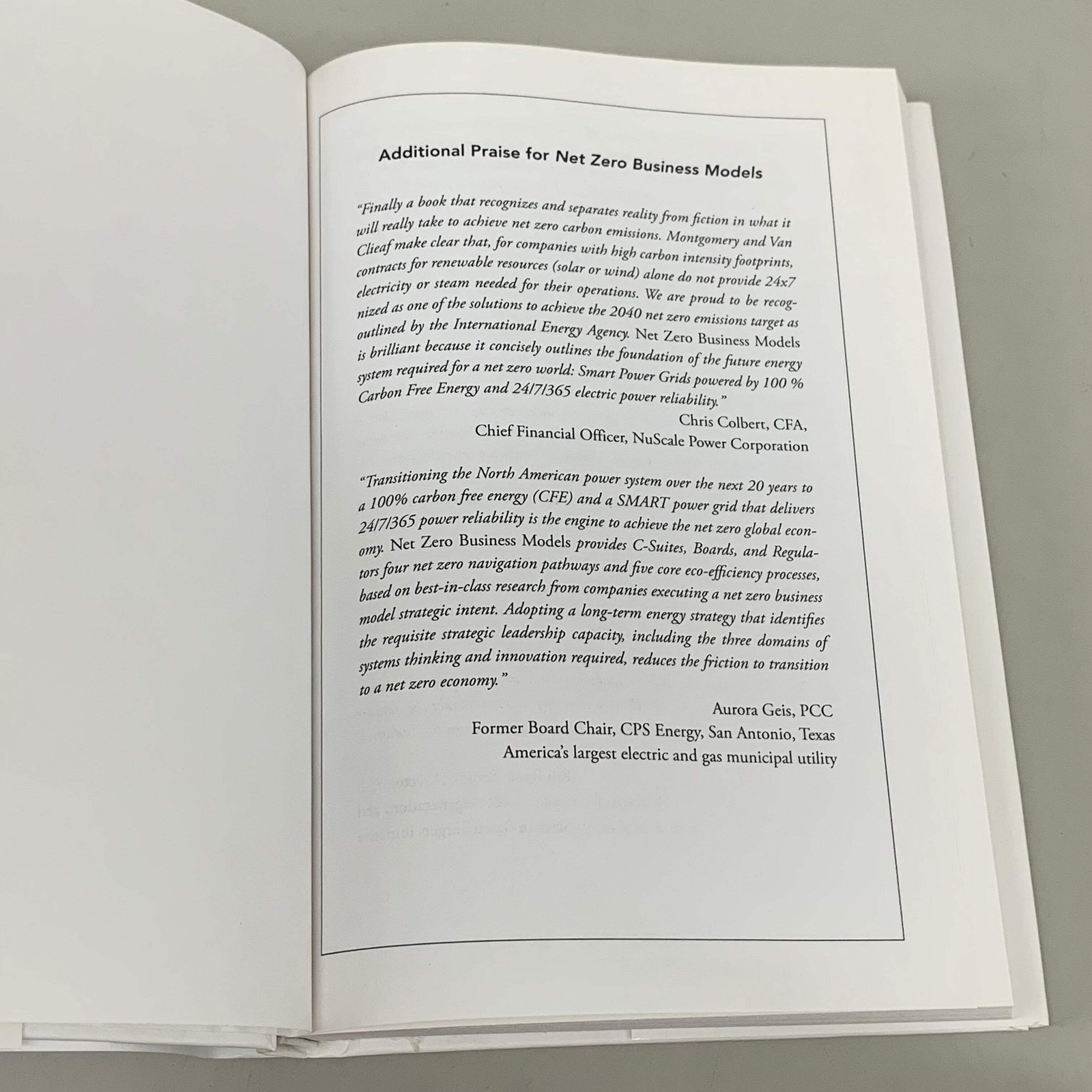 WILEY John Motgomery & Mark Van Clieaf; Net Zero Business Models 416 PAges