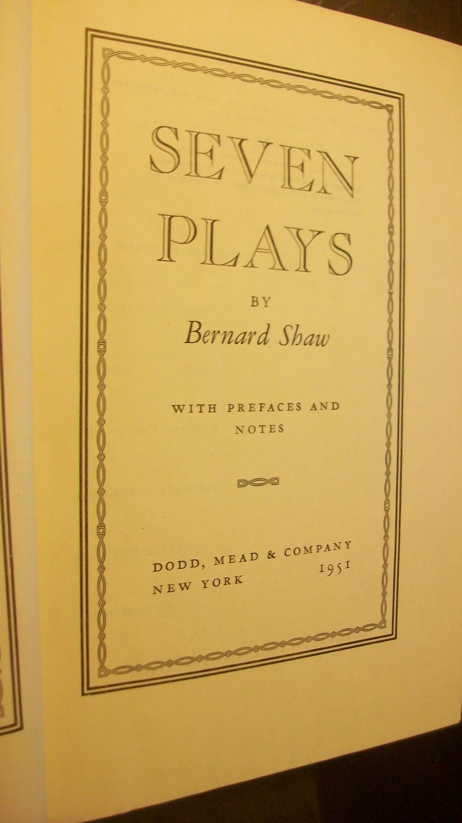 SEVEN PLAYS by GEORGE BERNARD SHAW 1951 EDITION