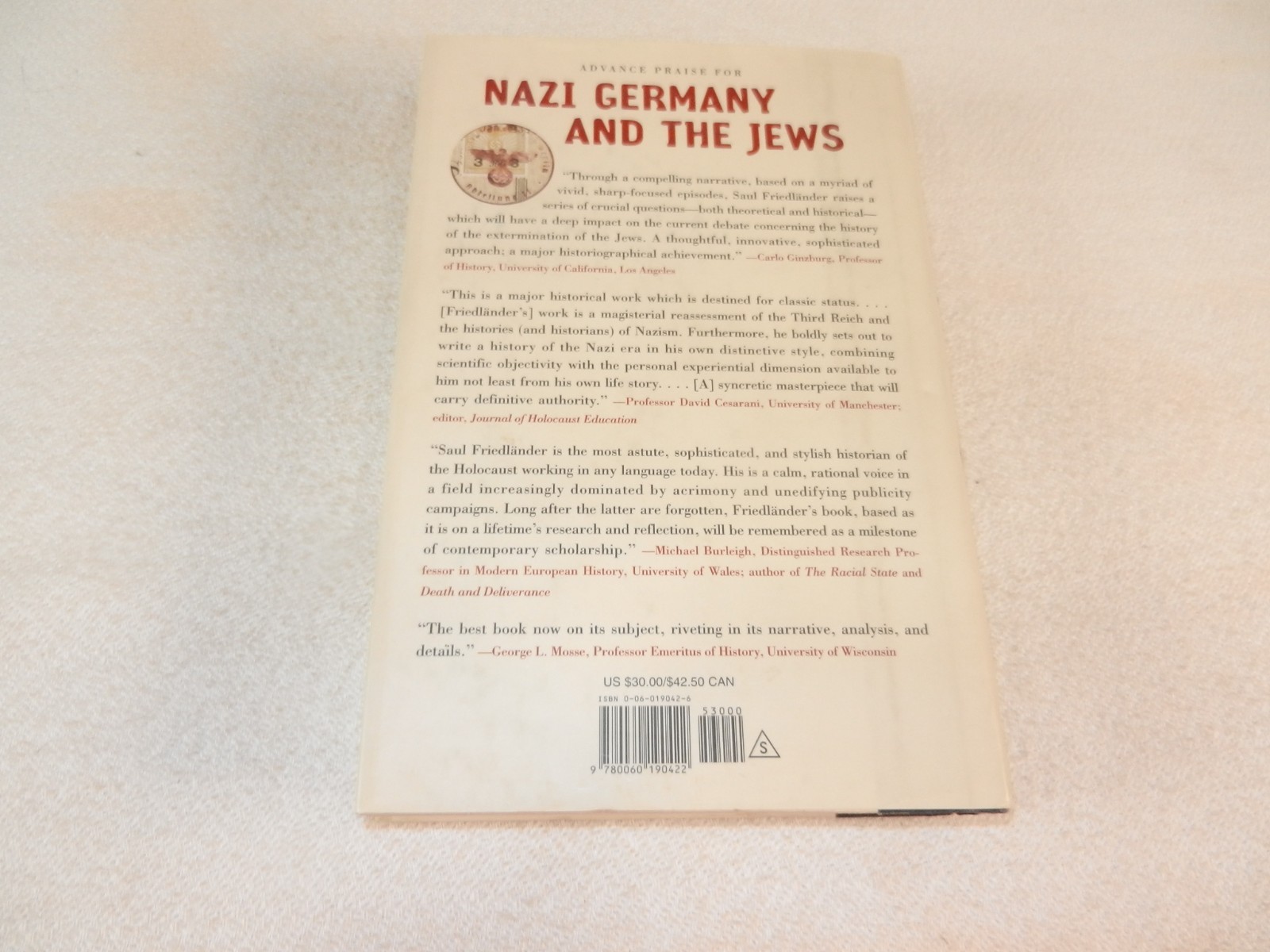 WW II “NAZI GERMANY AND THE JEWS: THE YEARS OF PERSECUTION 1933-1939” Vol I