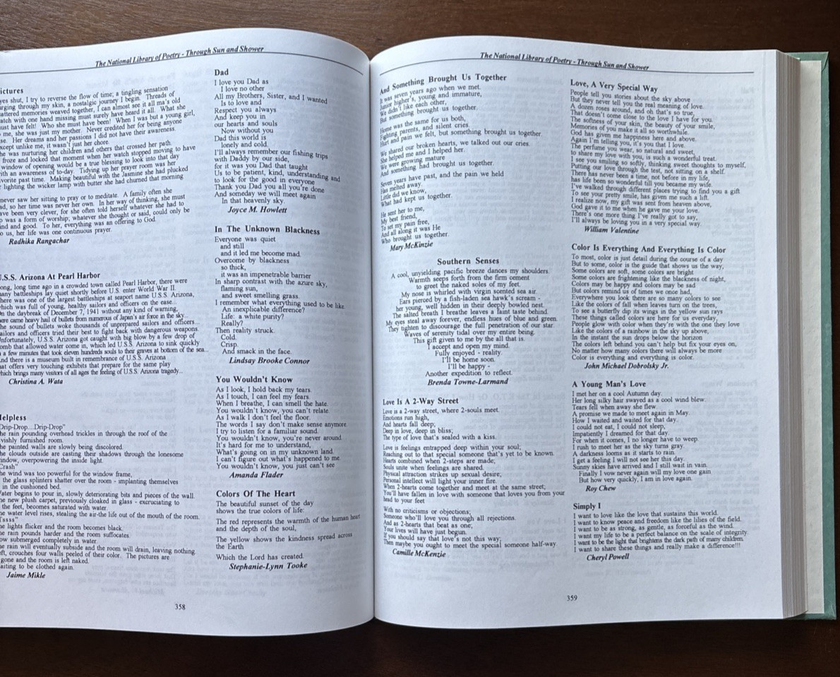 Through Sun and Shower 1997 The National Library of Poetry Chris Tyler, Editor