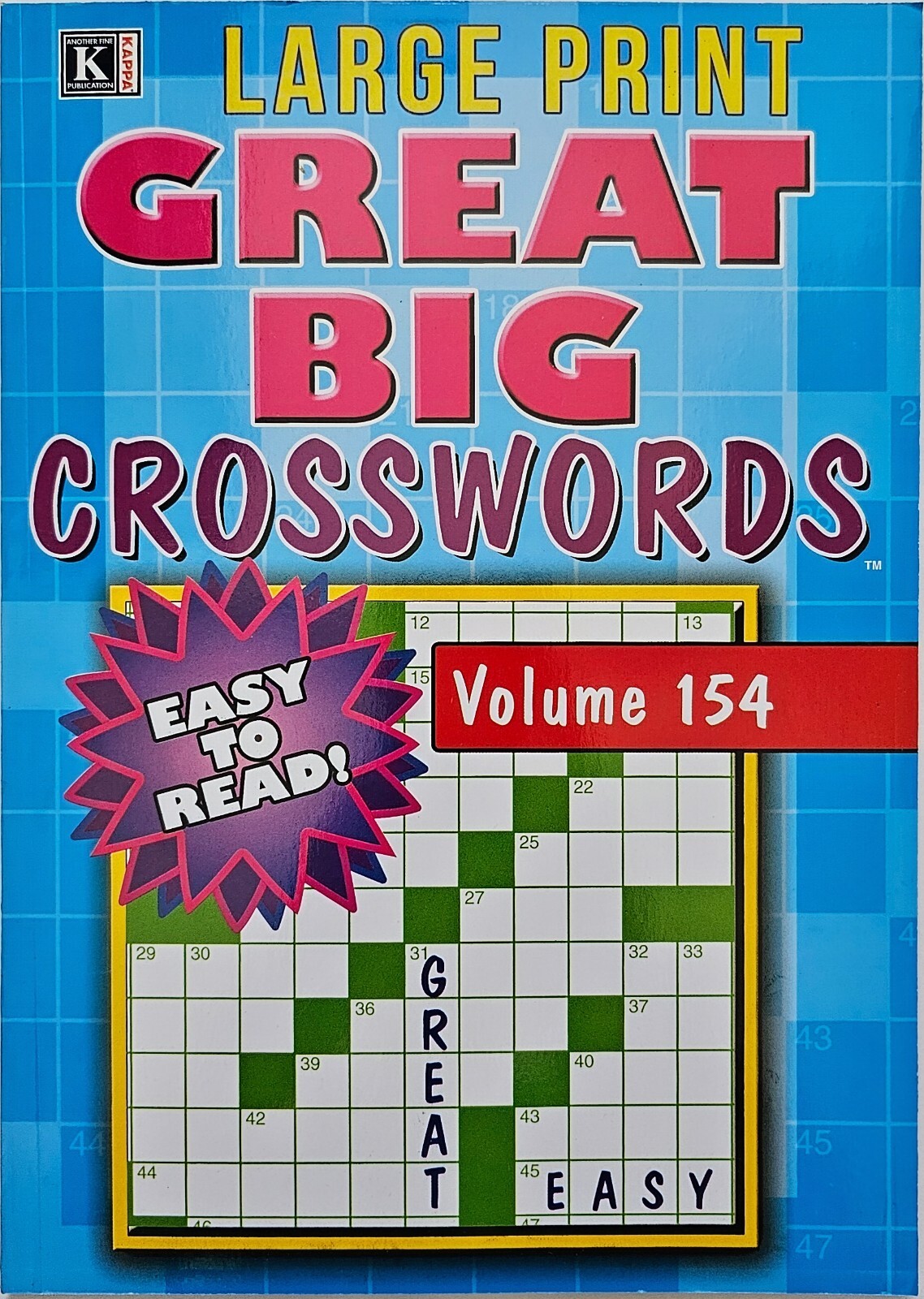 Kappa Large Print Great Big Crosswords Puzzle Books, 24 Different Volumes U-PICK
