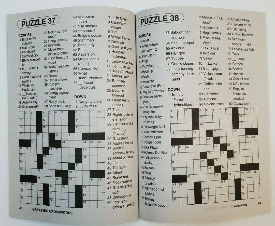 Kappa Large Print Great Big Crosswords Puzzle Books, 24 Different Volumes U-PICK