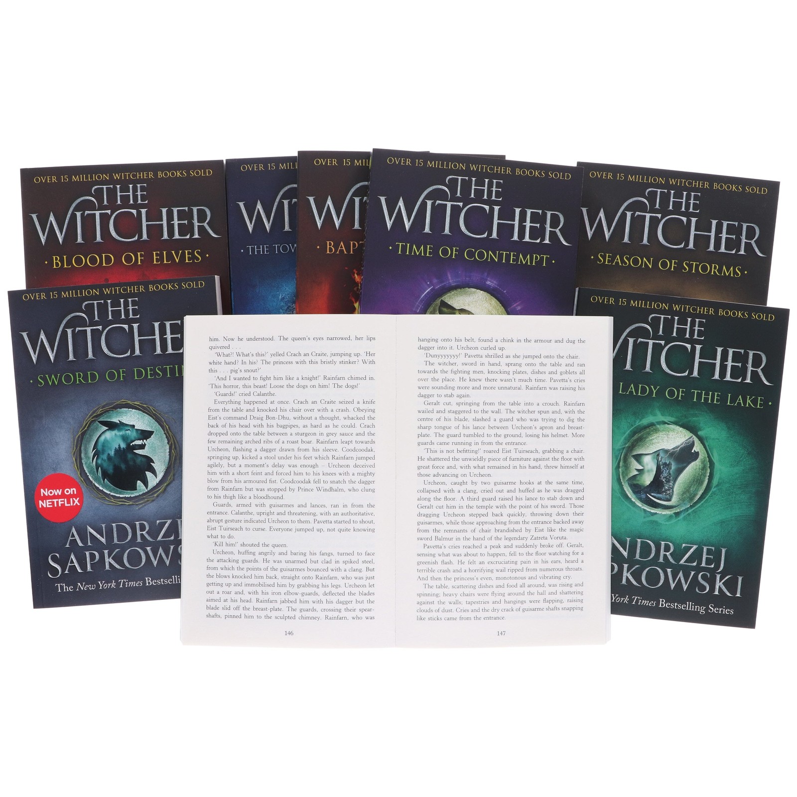 The Witcher Complete Series By Andrzej Sapkowski 8 Books Box Set Collection – PB