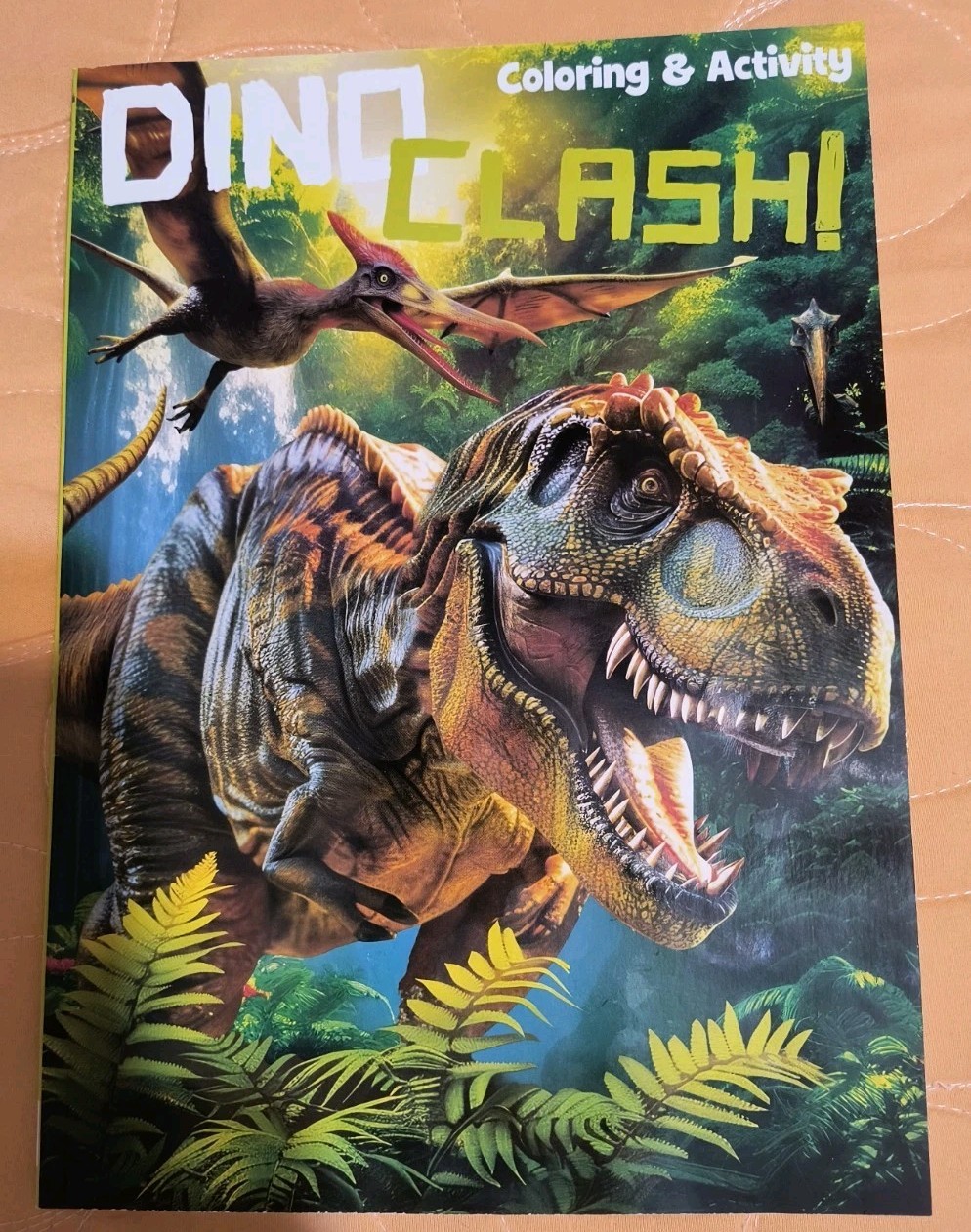 DINO CLASH! Dinosaurs Coloring/Activity Book with Tear/Share Pages 🆕🆓 shipping