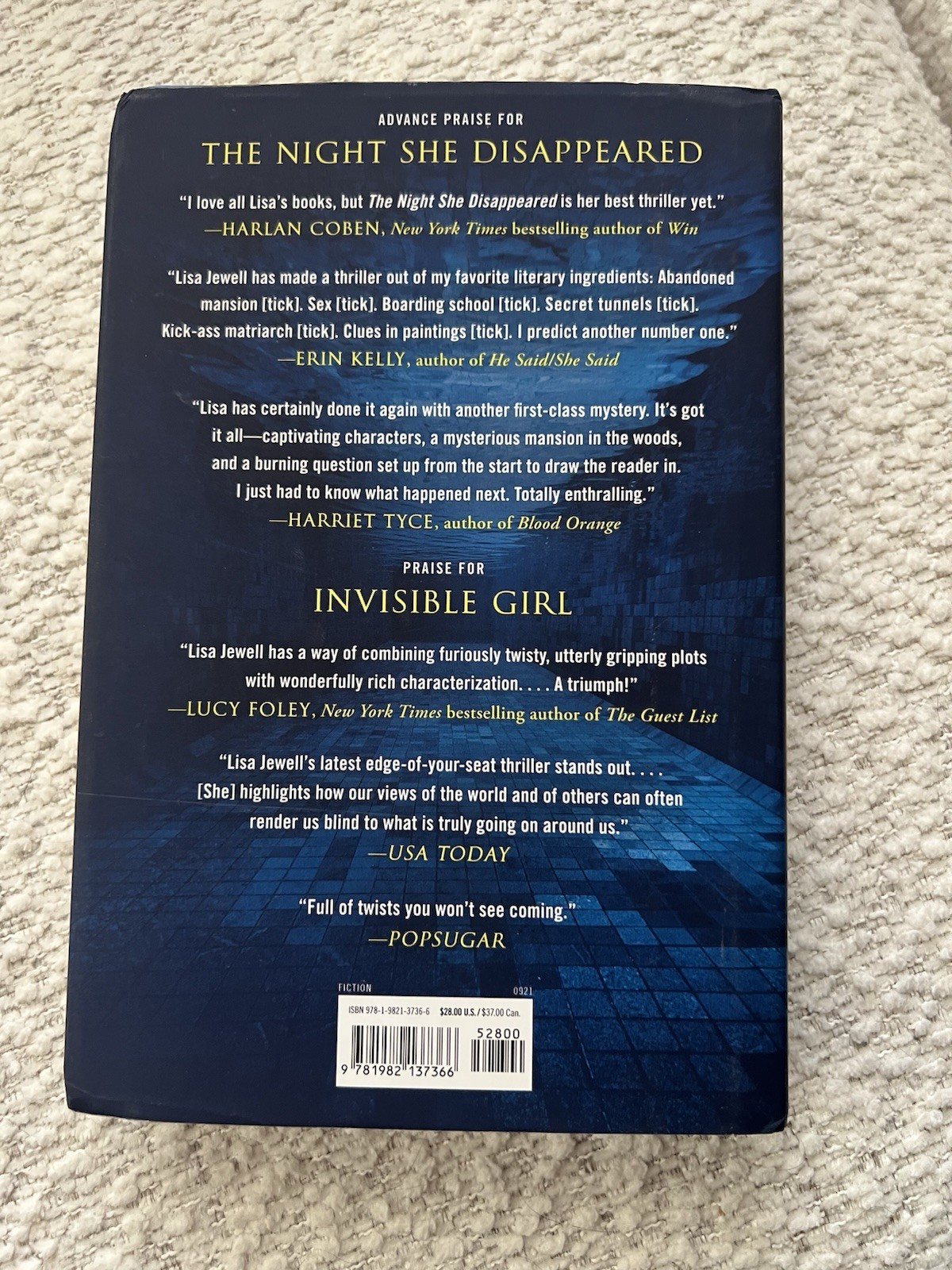Lisa Jewell The Night She Disappeared (2021, Hardcover, Atria Books) Novel