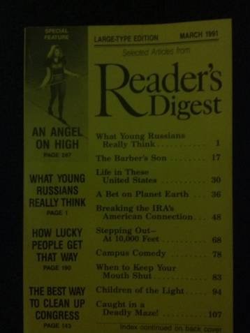 Selected Articles from Reader’s Digest Large-Type Edition March 1991
