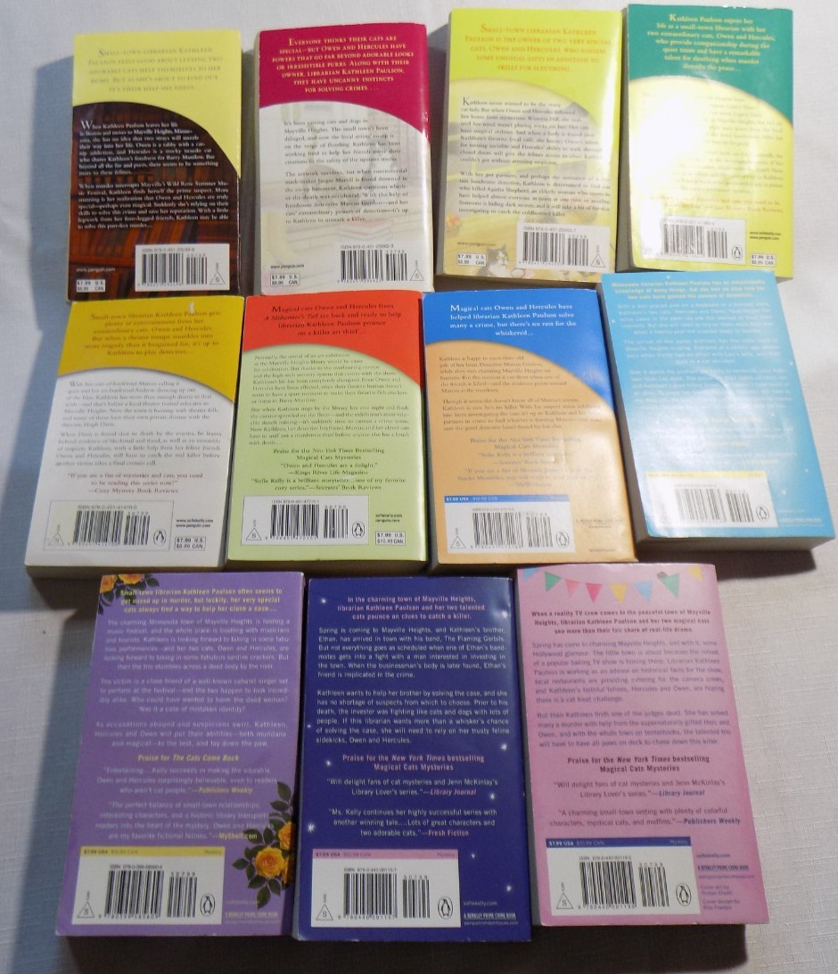 Lot of 11 Paperback Books in the Magical Cats Mystery Series by Sofie Kelly