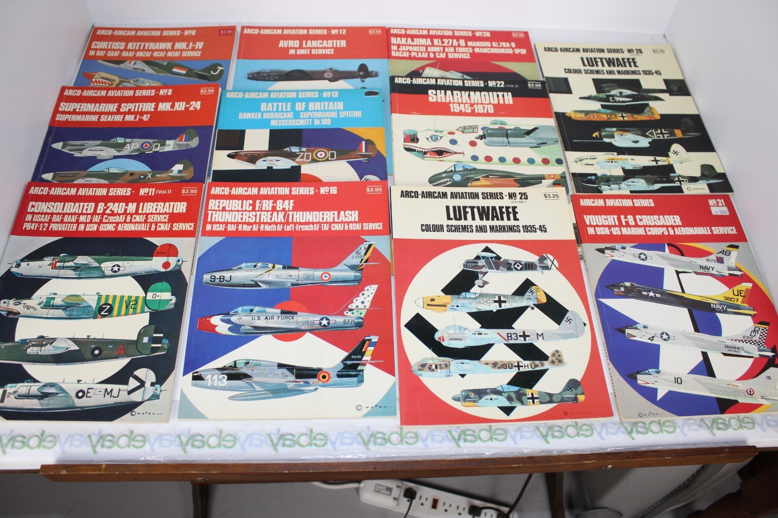 Lot of 11 Books in the Arco-Aircam Aviation Series of Military Plane Books