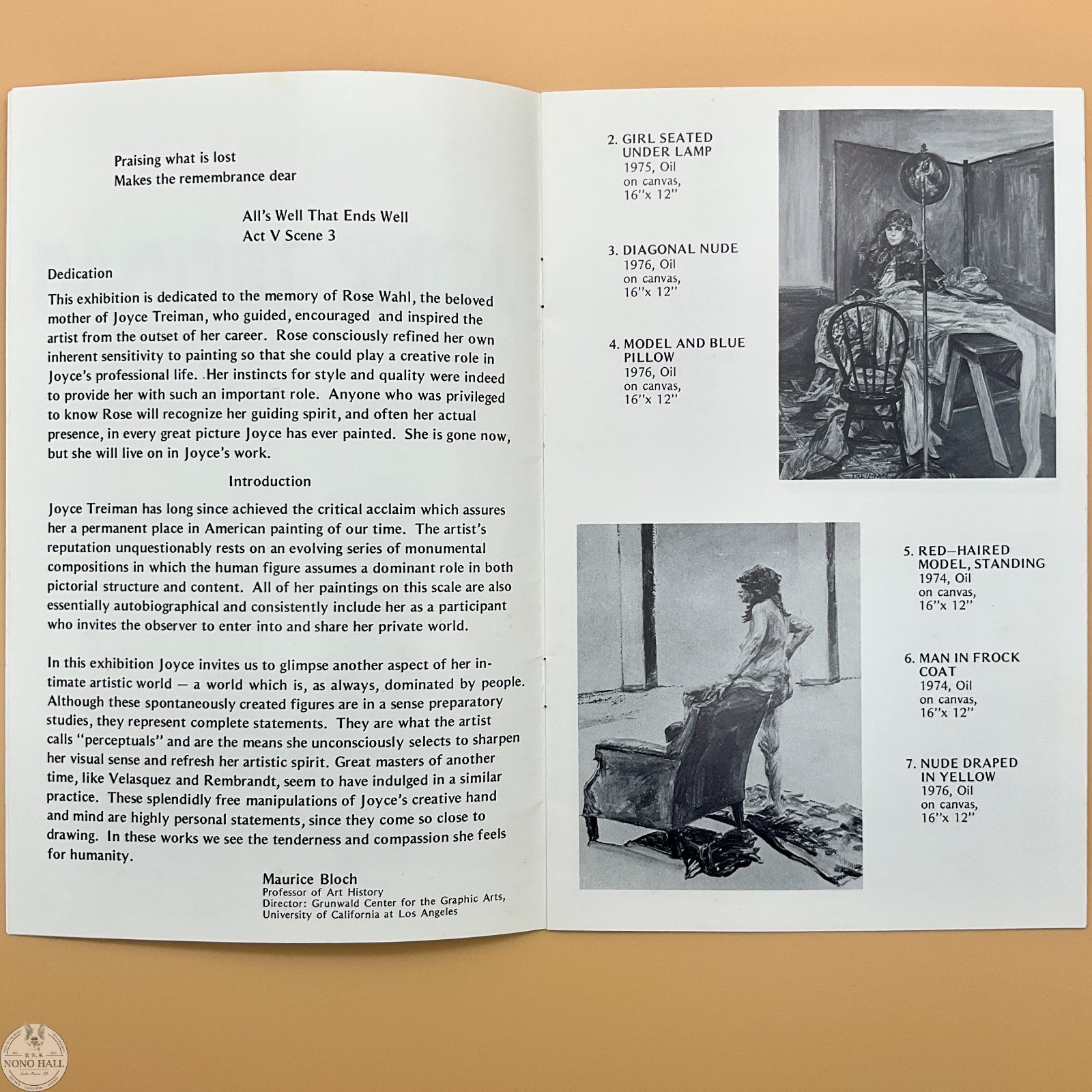 Vintage Joyce Wahl Treiman Hand Signed Art Book with Exhibition Catalogues