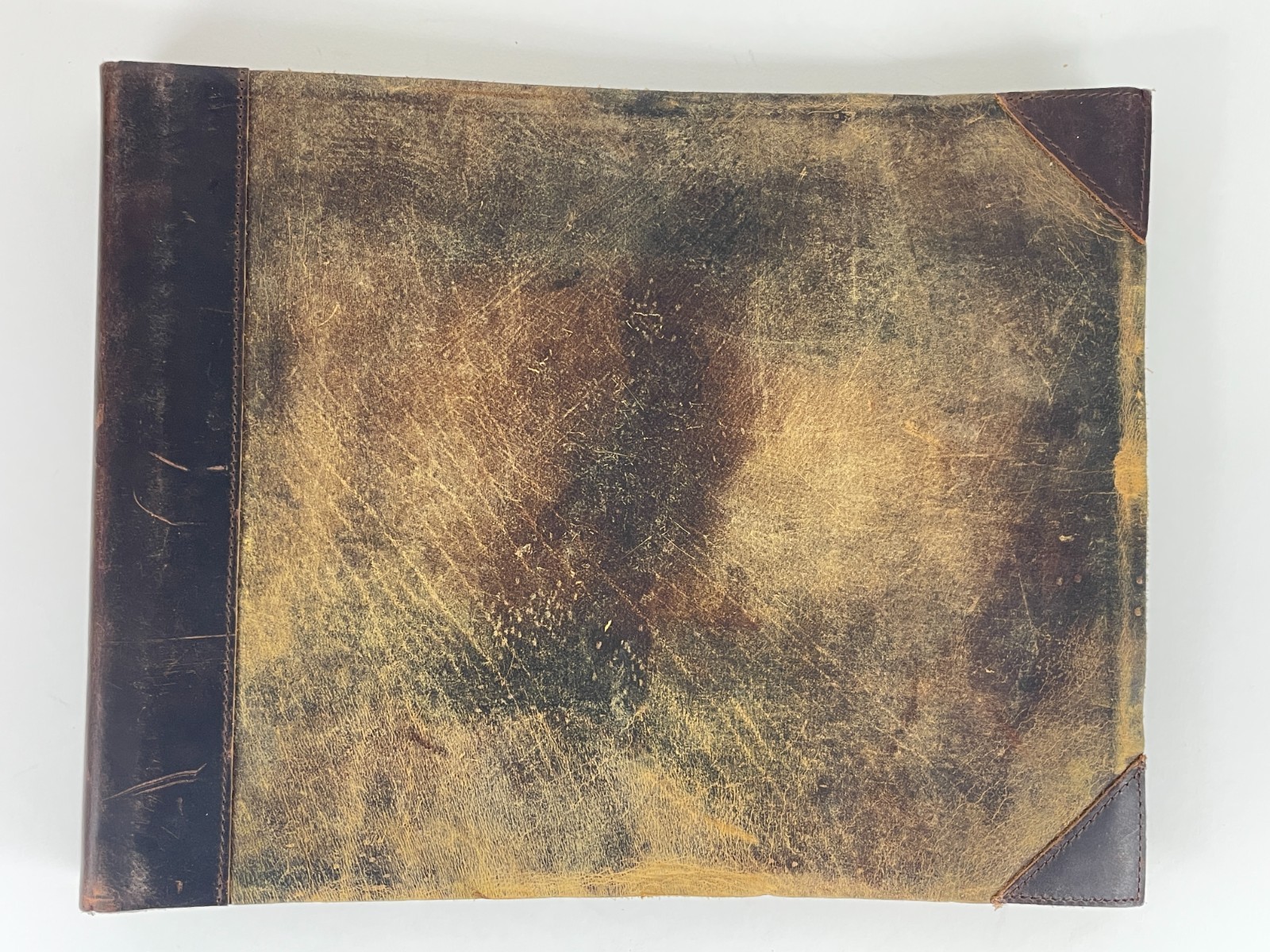 Leather sketchbook rugged *15 x 12 inches* large format heavy paper unmarked