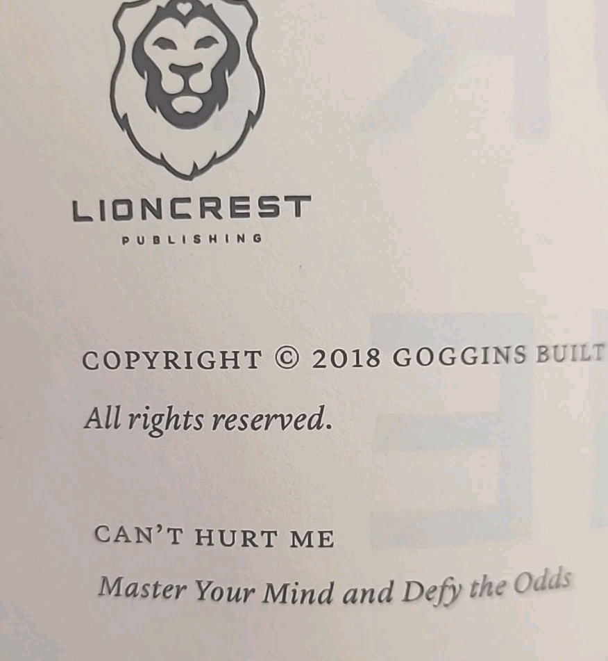 Can’t Hurt Me: Master Your Mind and Defy the Odds by David Goggins PAPERBACK