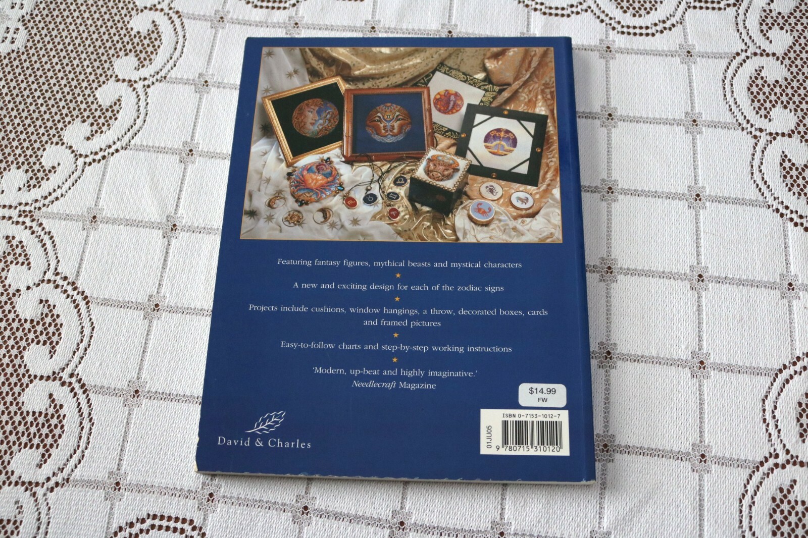 JULIE HASLER FANTASY CROSS STITCH Unicorn Pegasus Zodiac Signs 2000 128 Pages