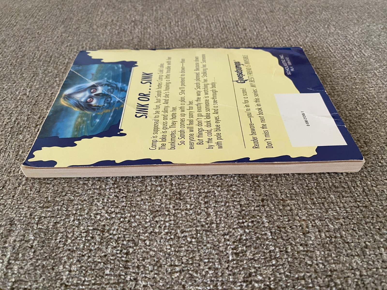 Good Thin Edition 1st print Goosebumps #56 The Curse of Camp Cold Lake ~ Stine