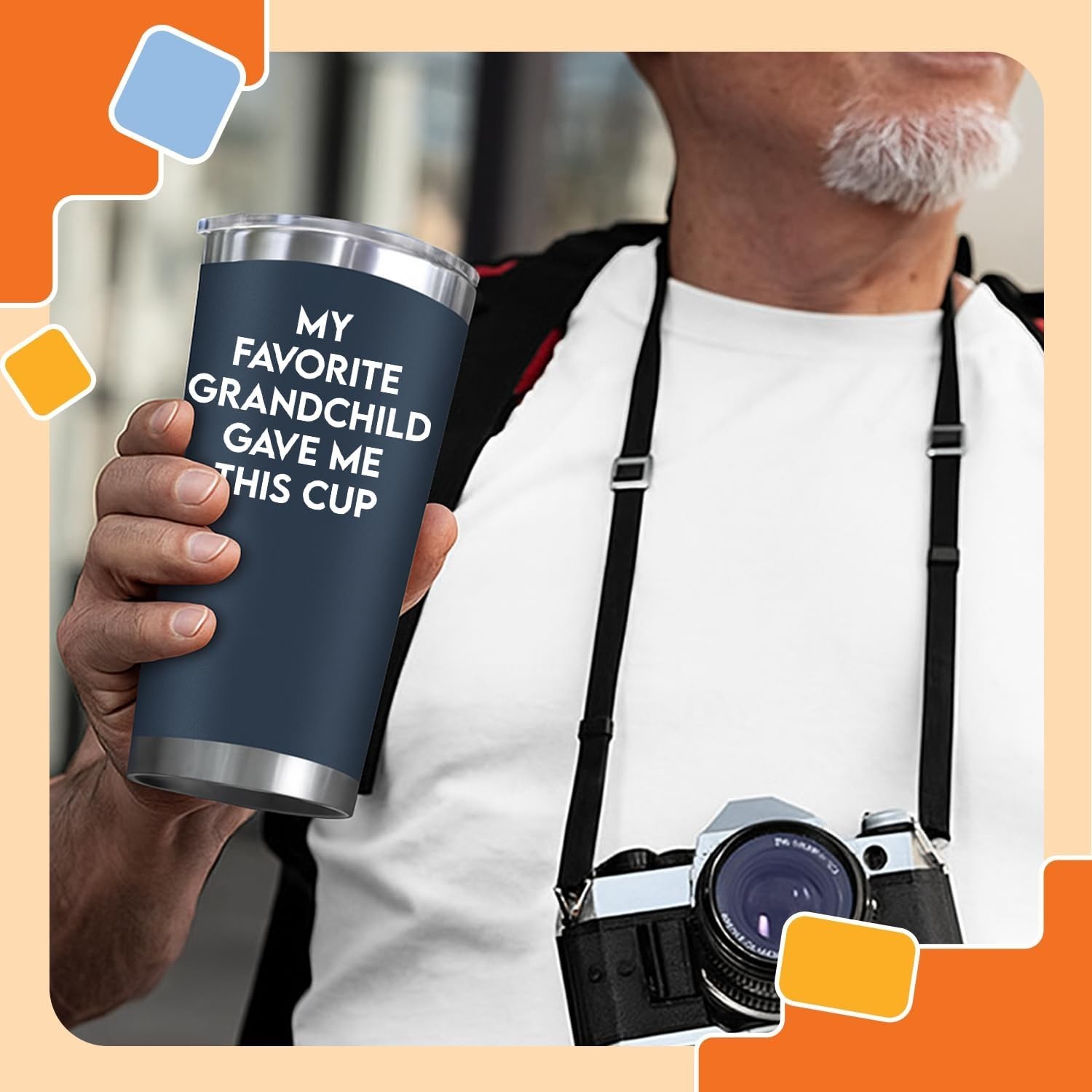 20 Oz BPA-Free Steel Tumbler – Perfect Gift for Grandfather’s Birthday & More